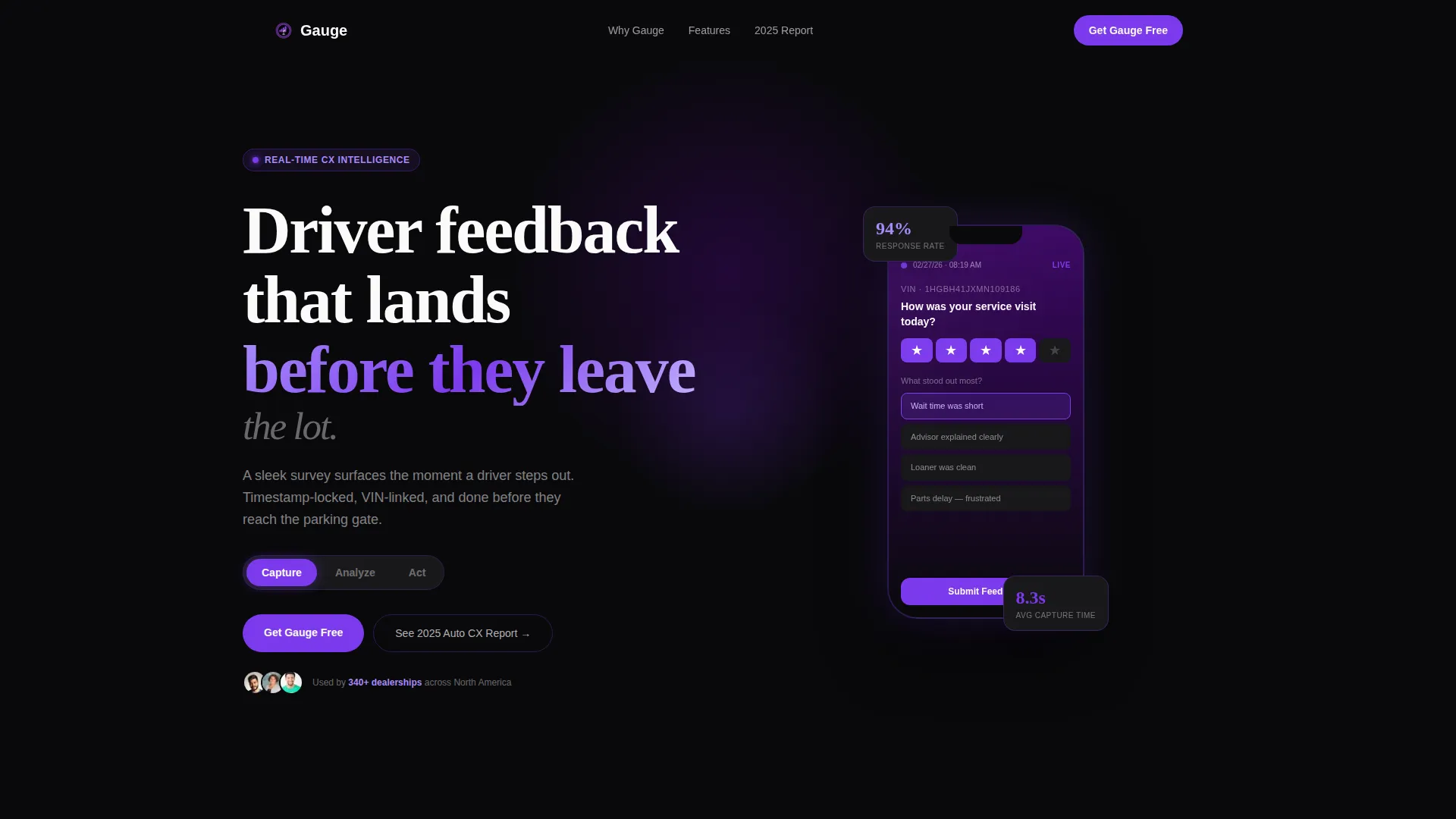 Survey Landing Page Template | Gauge