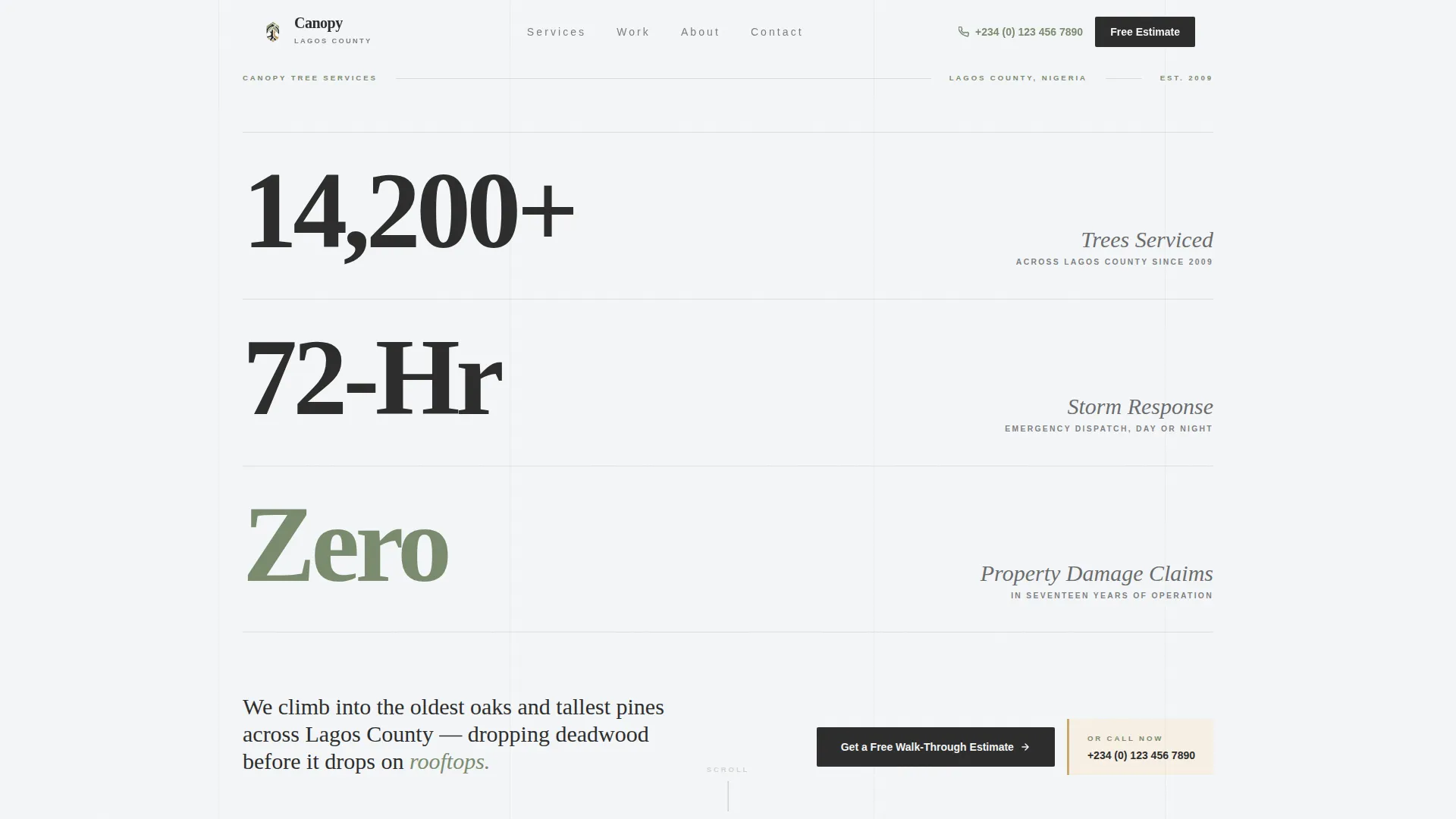 Editorial Treeservice | Free Website Template | Rocket