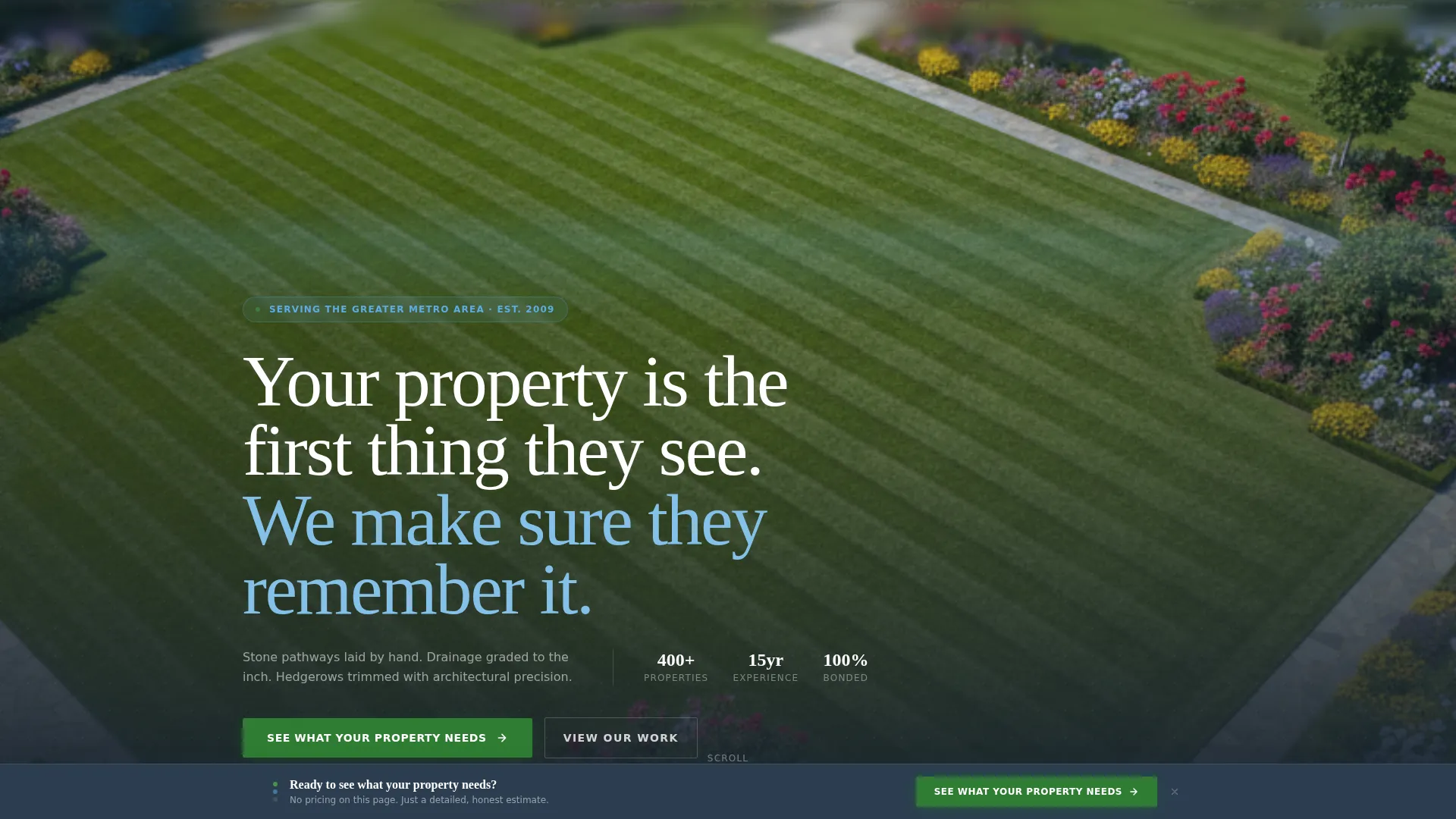 Landscaper Landing Page Template with Comparison Table