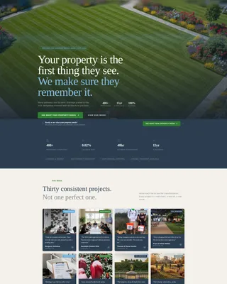 Landscaper Landing Page Template with Comparison Table