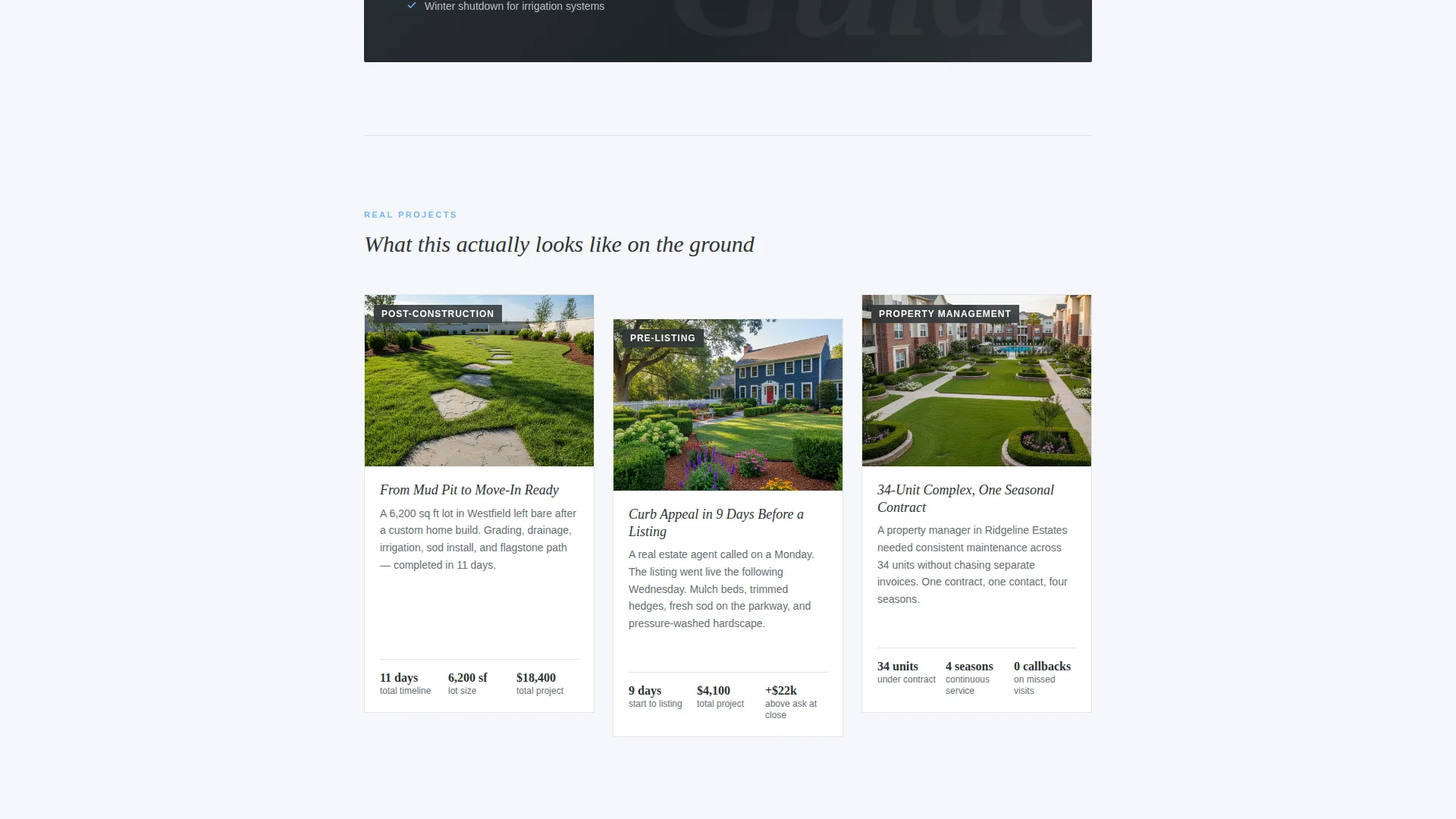 Landscaper FAQ Website Template