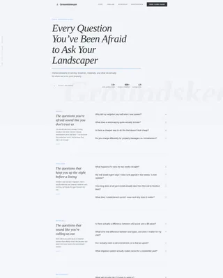 Landscaper FAQ Website Template
