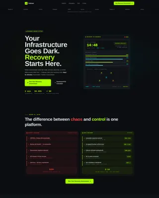 Backup & Disaster Recovery Landing Page Template