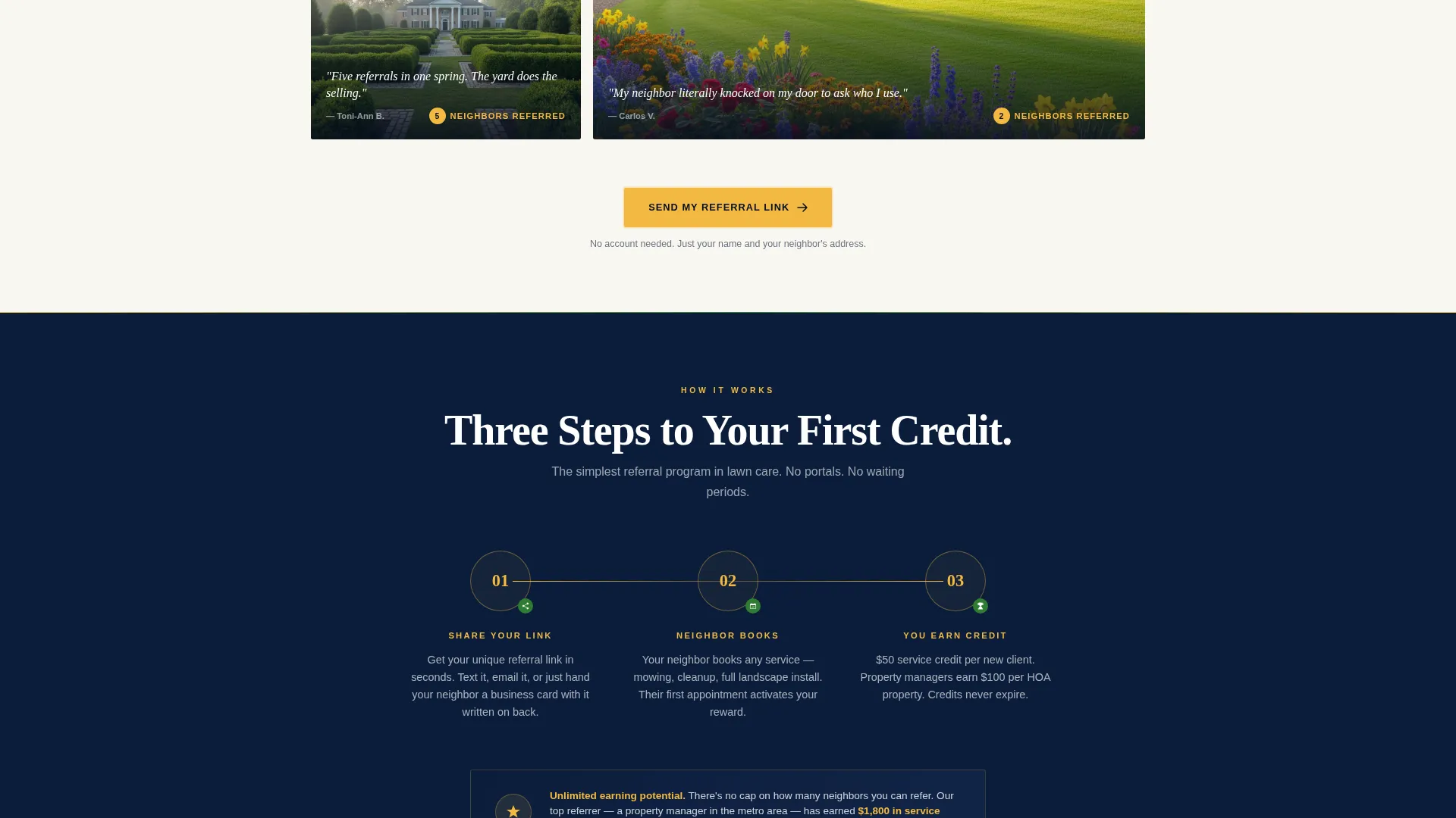 Specialist Landscaper Marketing Appointment Booking Website Template