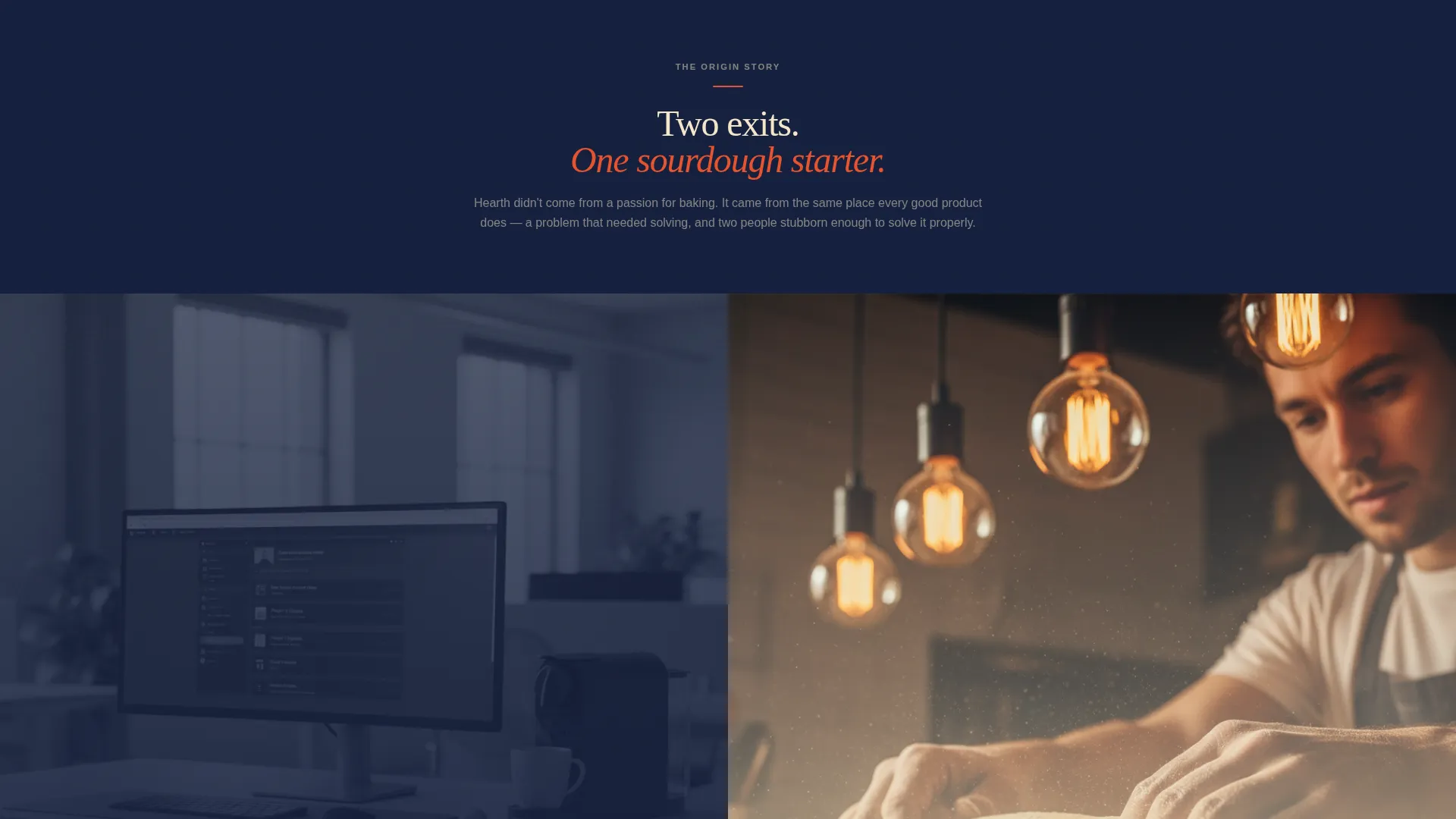 Artisan Bakery Landing Page Template | Split Screen