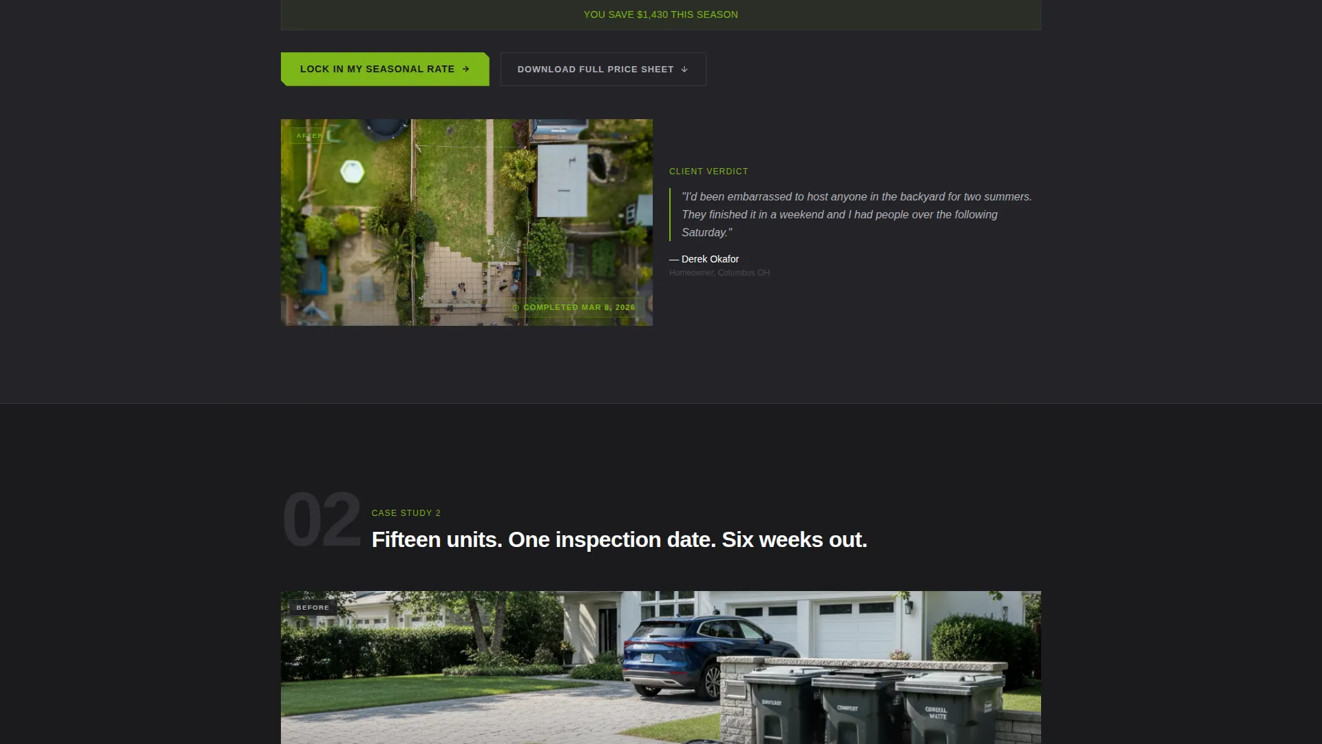 Landscaper Marketing Pricing Website Template