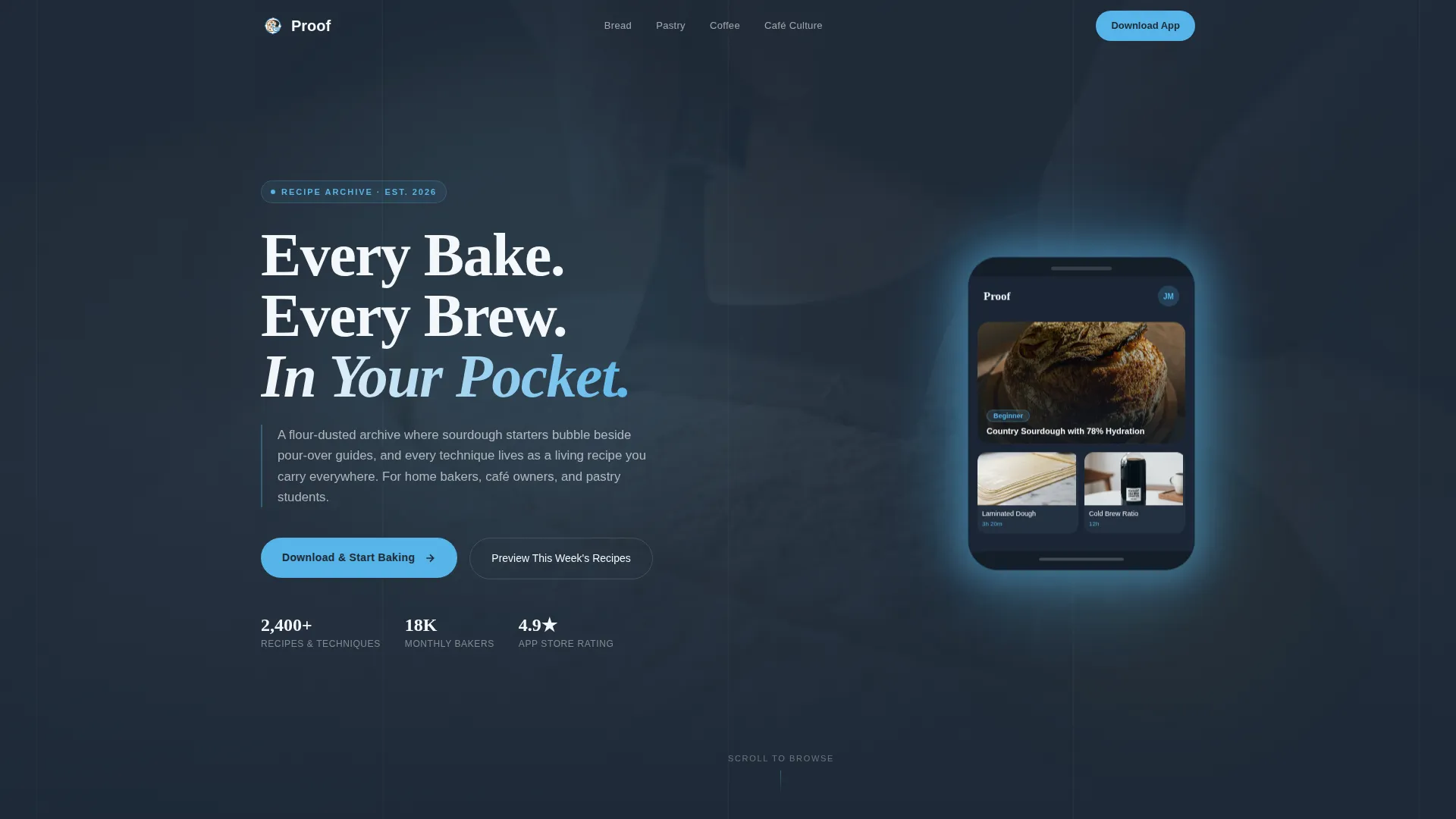 Modular Bakery & Café App Landing Page Template