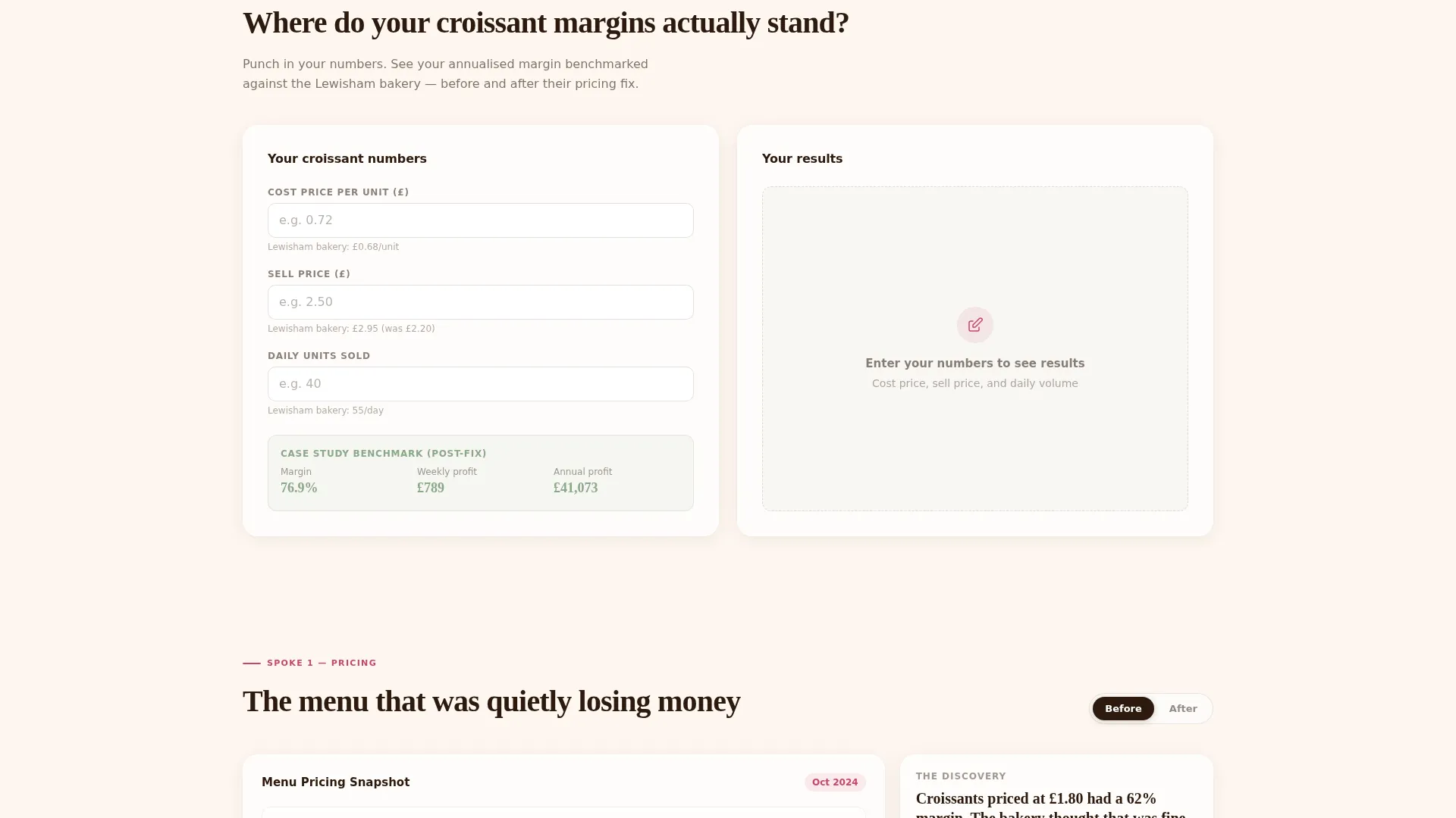 Bakery Case Study Landing Page Template