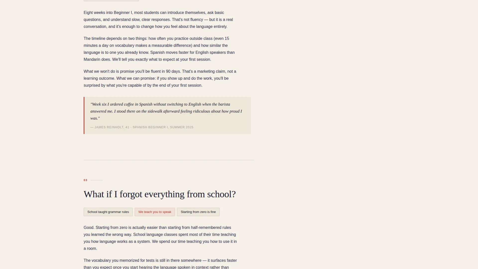Language School Marketing FAQ & Common Questions Website Template