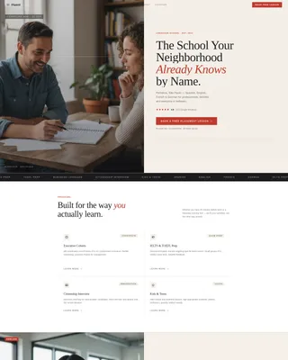 Language School Marketing Booking Website Template