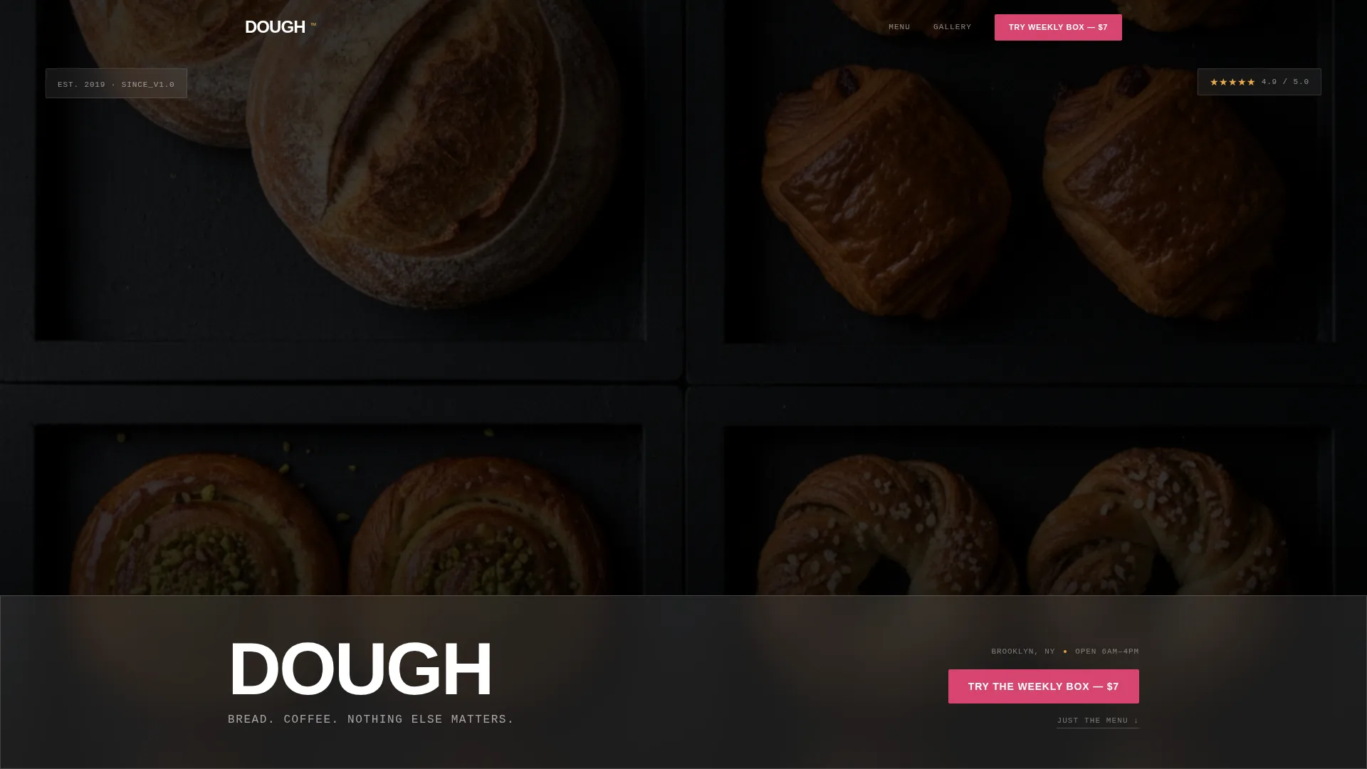 Bold Brutalist Bakery Landing Page Template