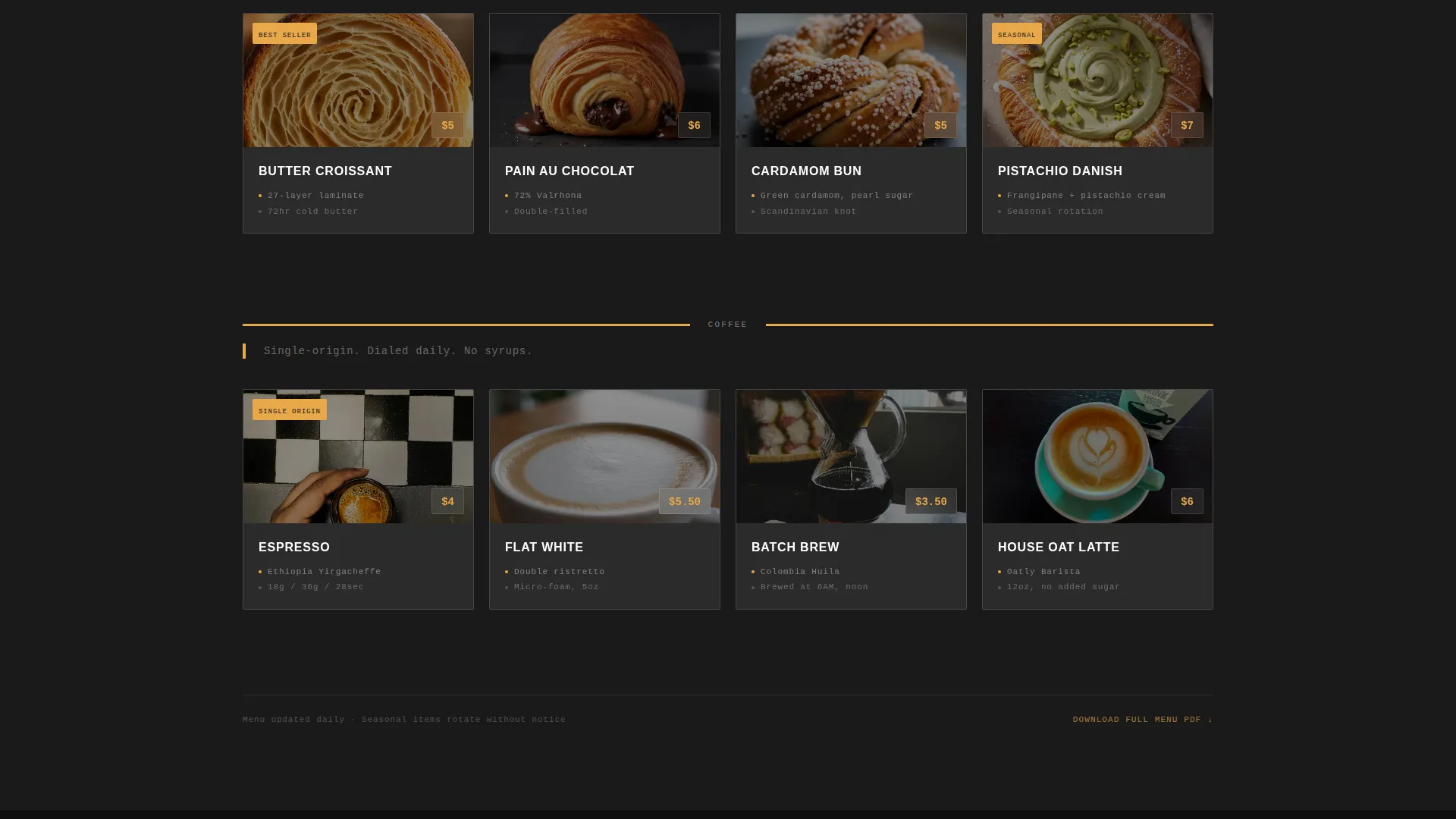 Bold Brutalist Bakery Landing Page Template