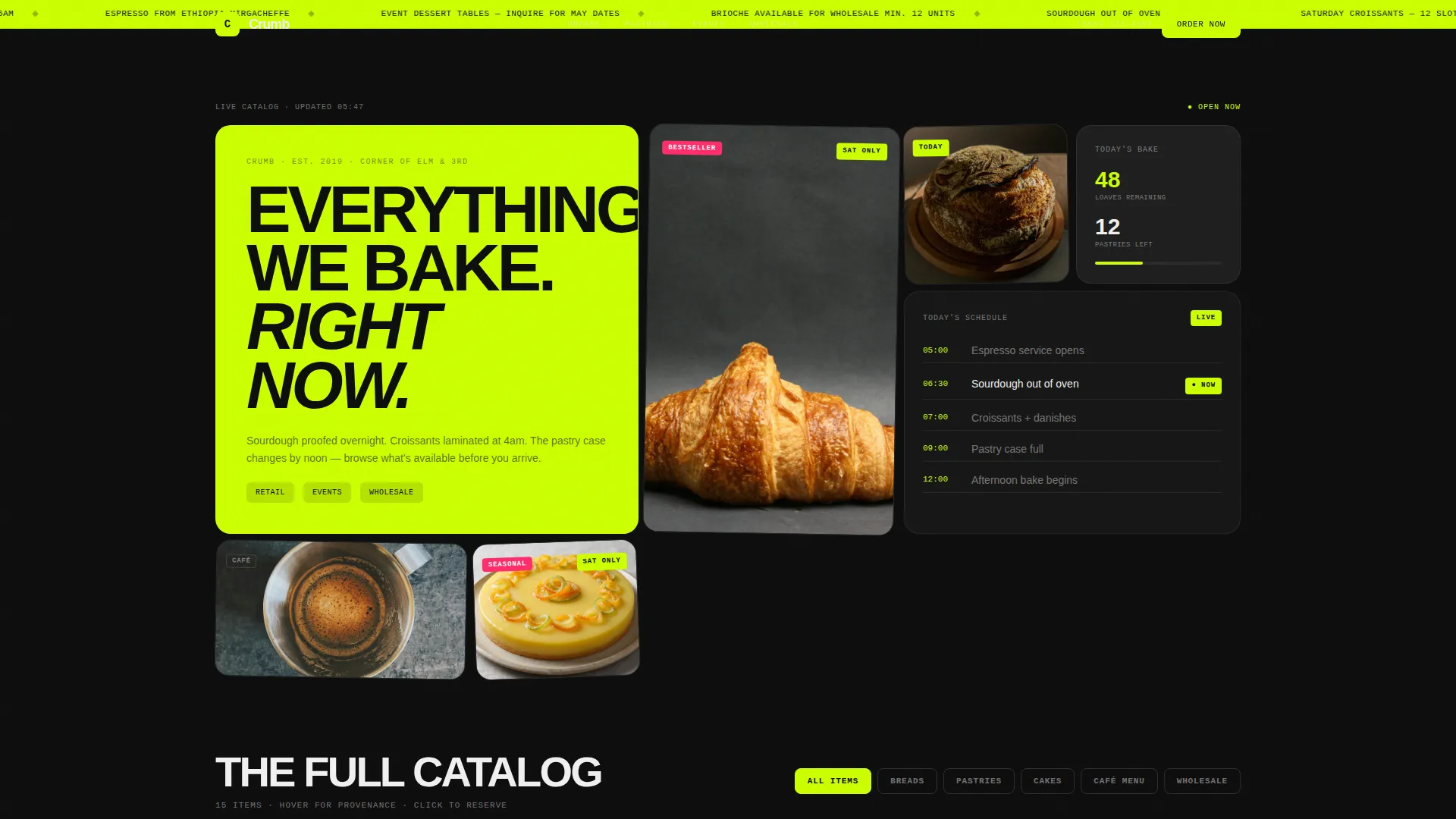 Bold Bento Grid Bakery Landing Page Template