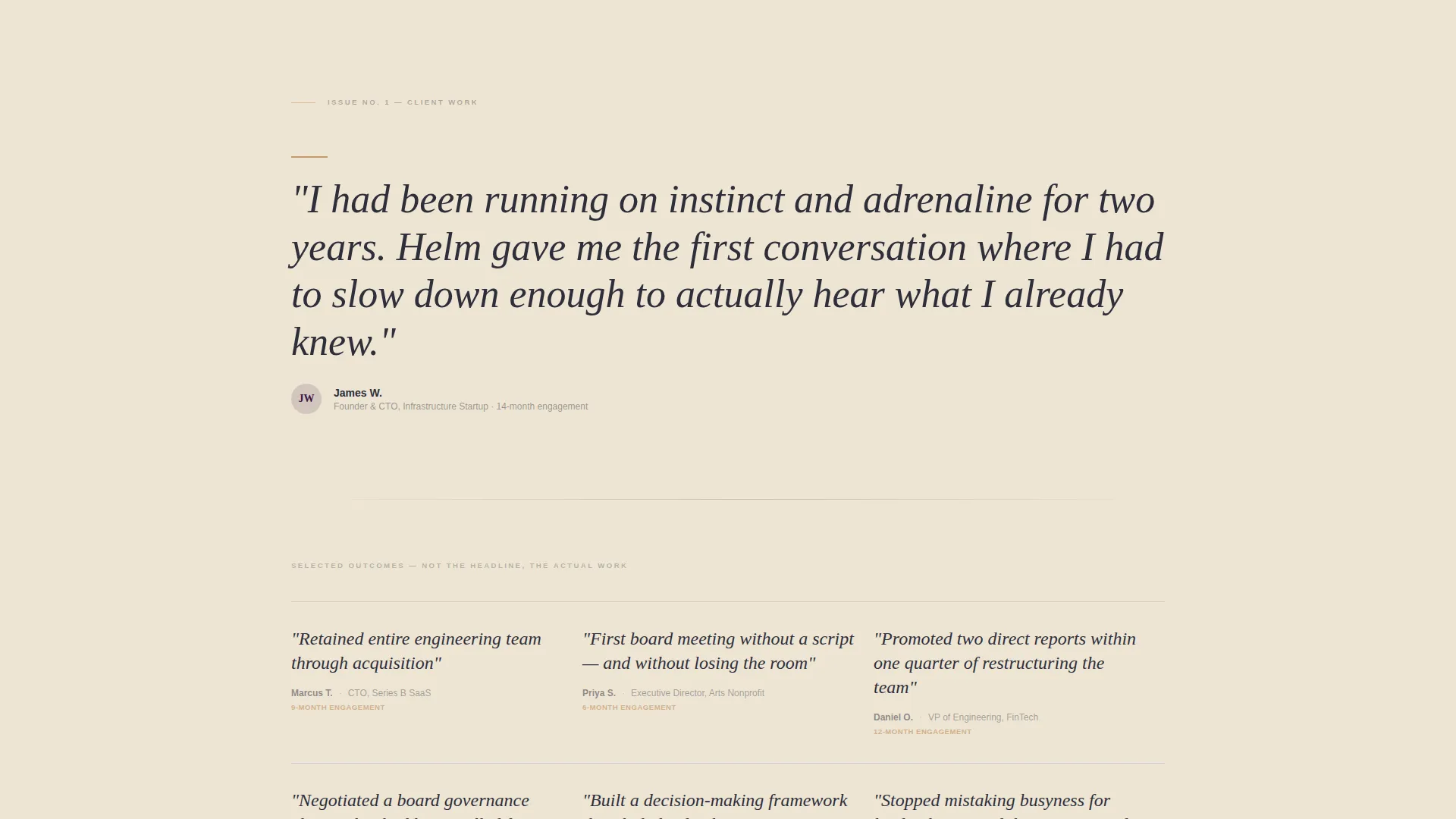 Editorial Leadership Development Coach Landing Page
