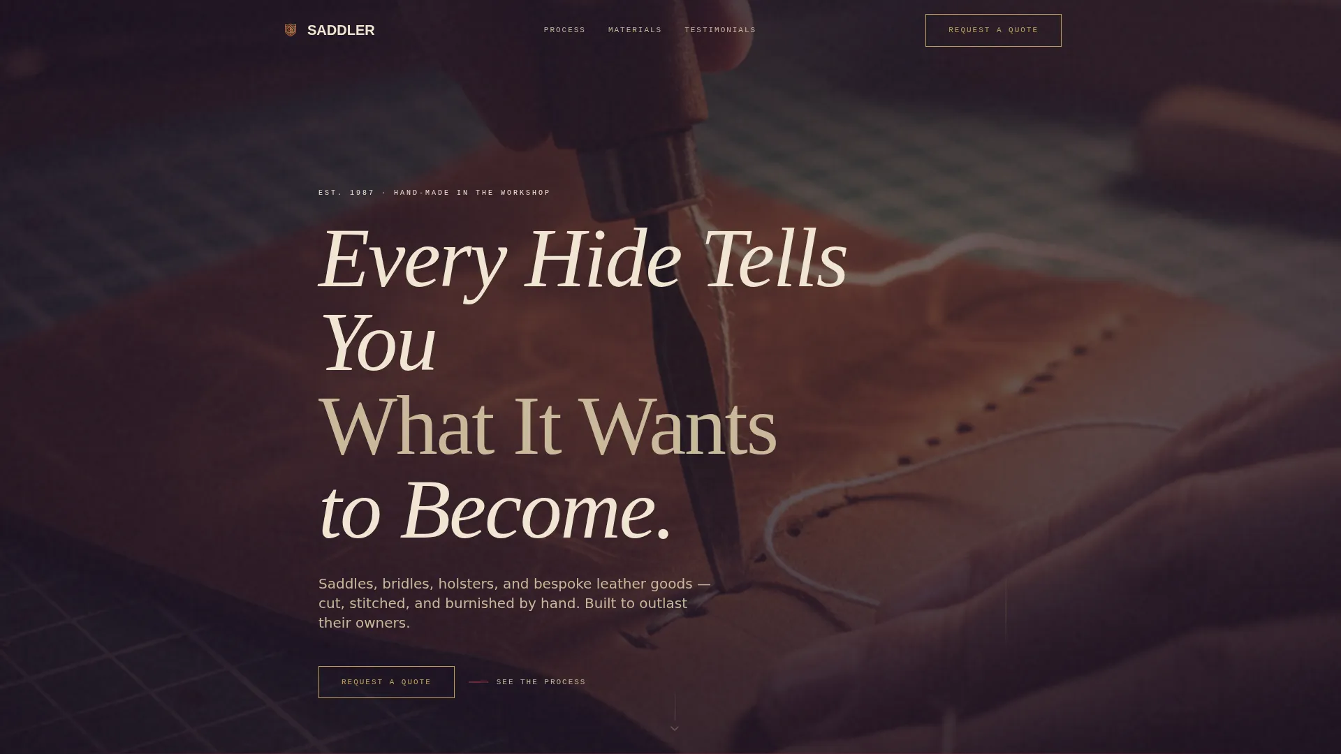 Leather Worker & Saddler Business Blog Website Template