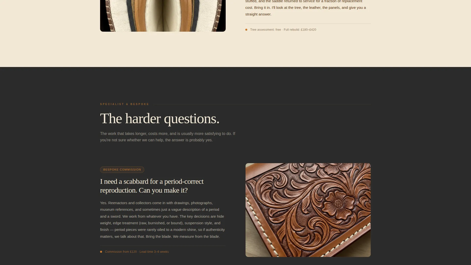 Leather Worker & Saddler Business FAQ Website Template