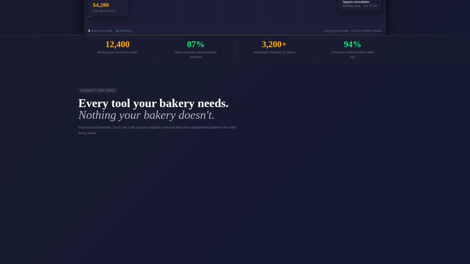 Bakery Vertical SaaS Booking Website Template