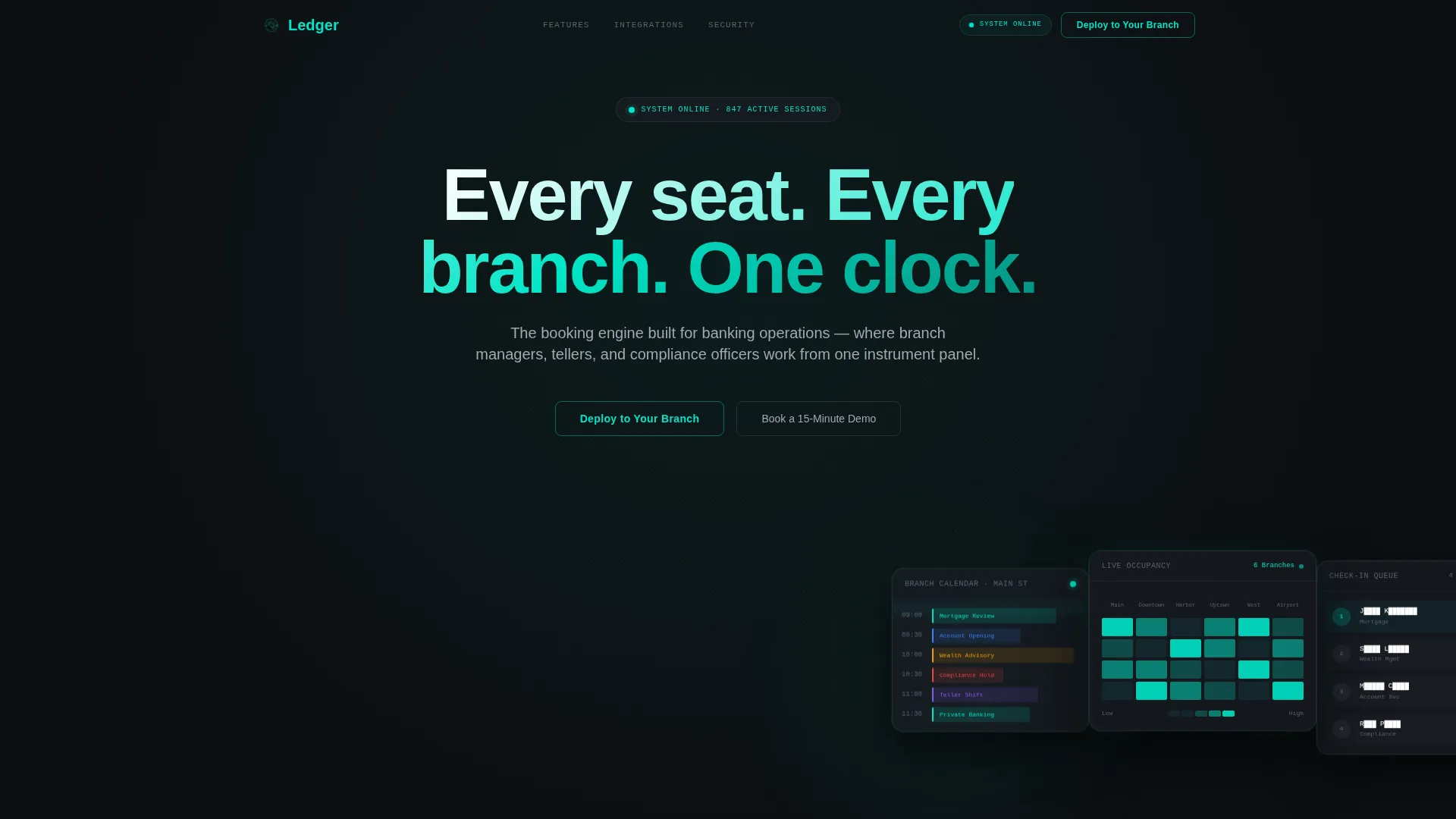 Banking Booking System Landing Page Template