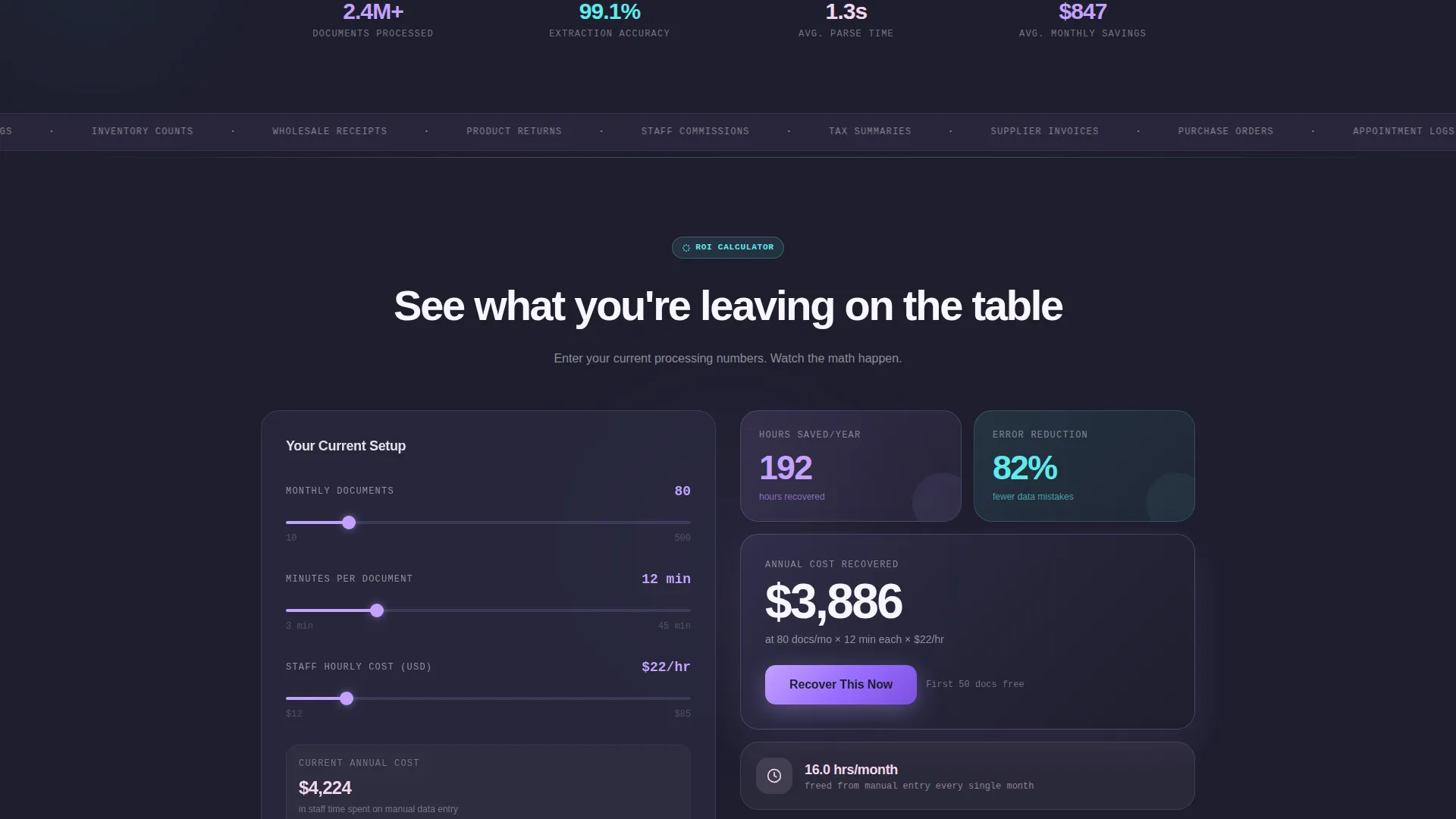 AI Salon Document Processing Landing Page Template