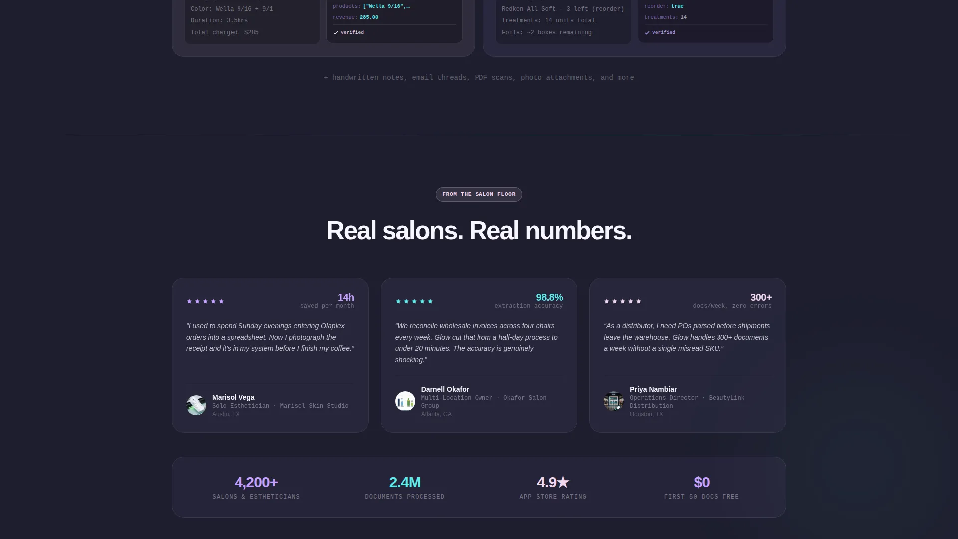 AI Salon Document Processing Landing Page Template