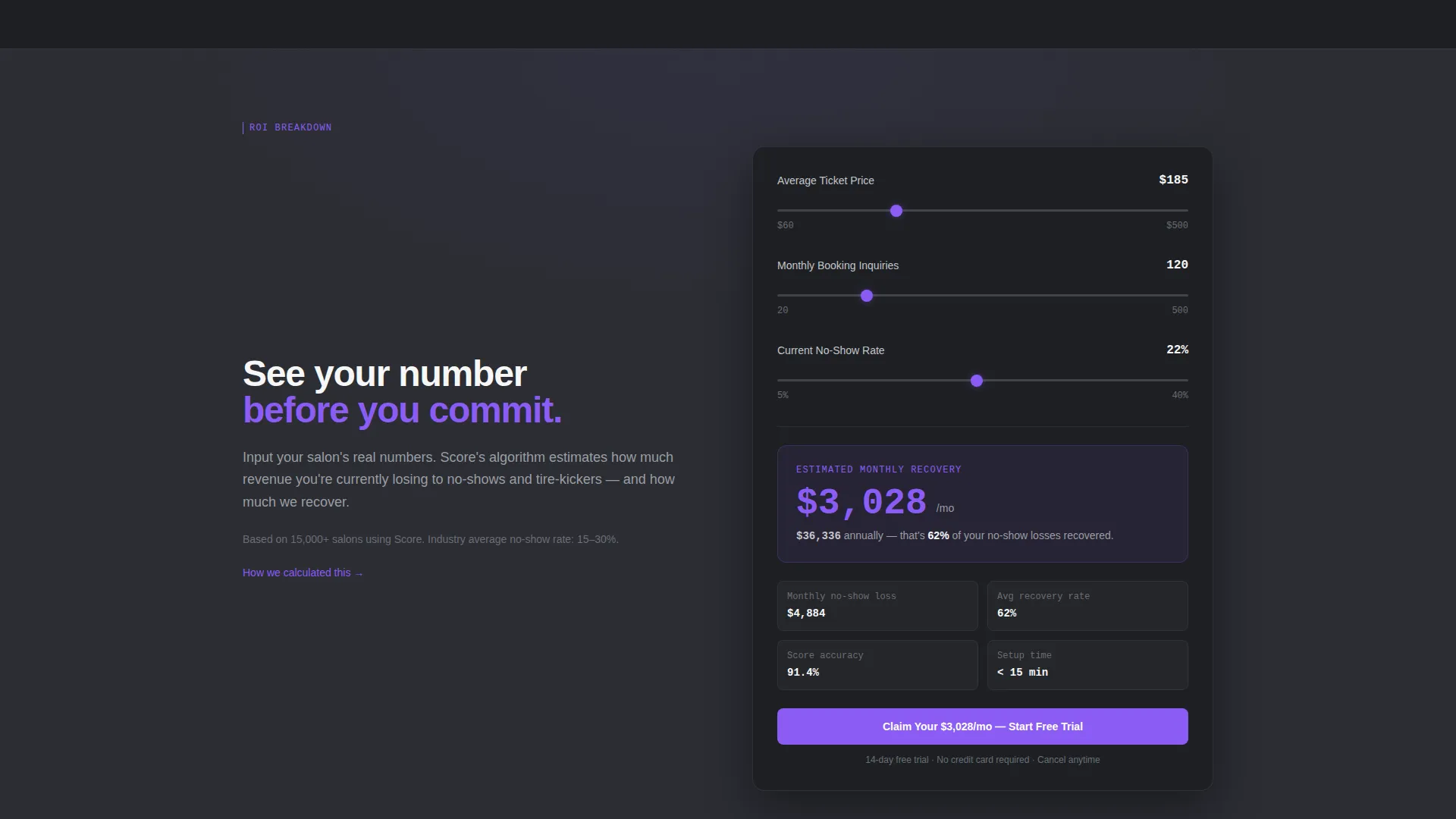 AI Salon Lead Scoring Landing Page Template