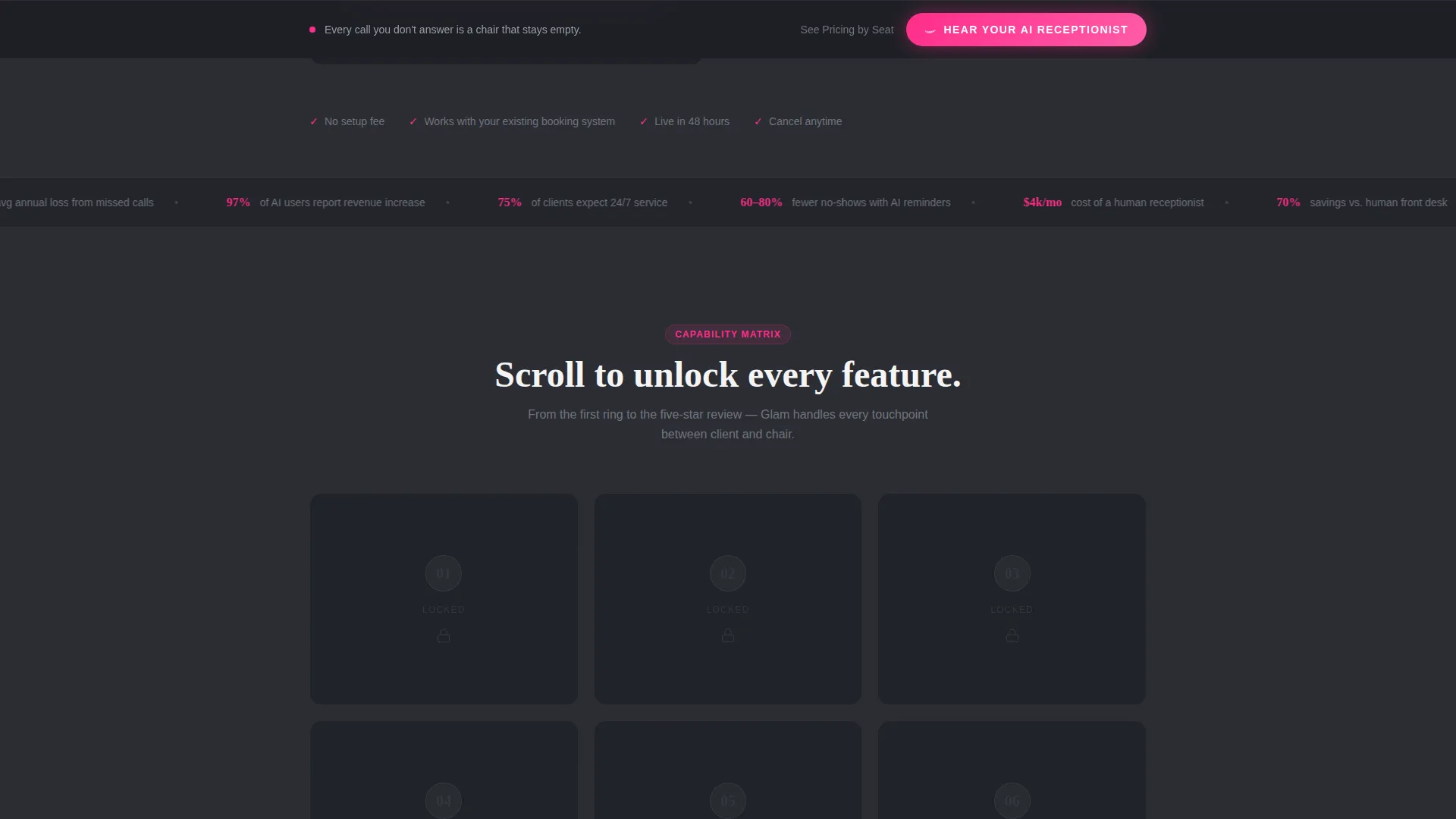 AI Salon Receptionist Landing Page Template