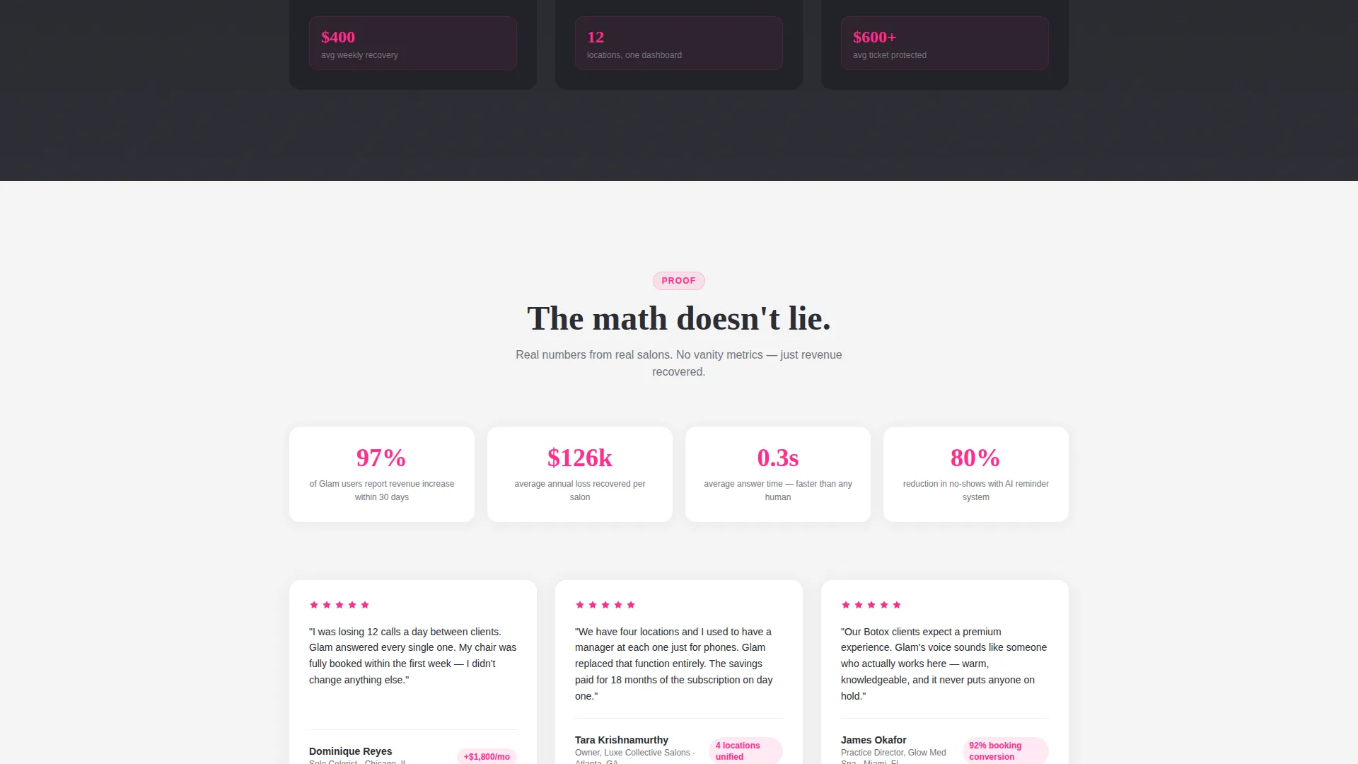 AI Salon Receptionist Landing Page Template