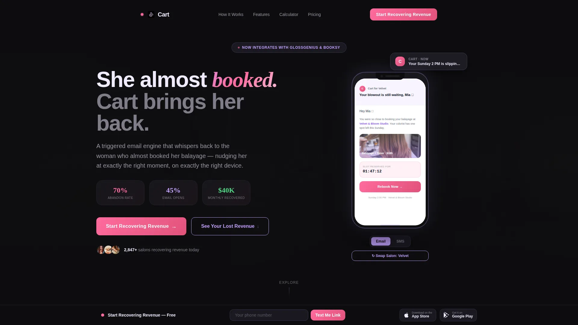 Intelligent Salon Landing Page Template
