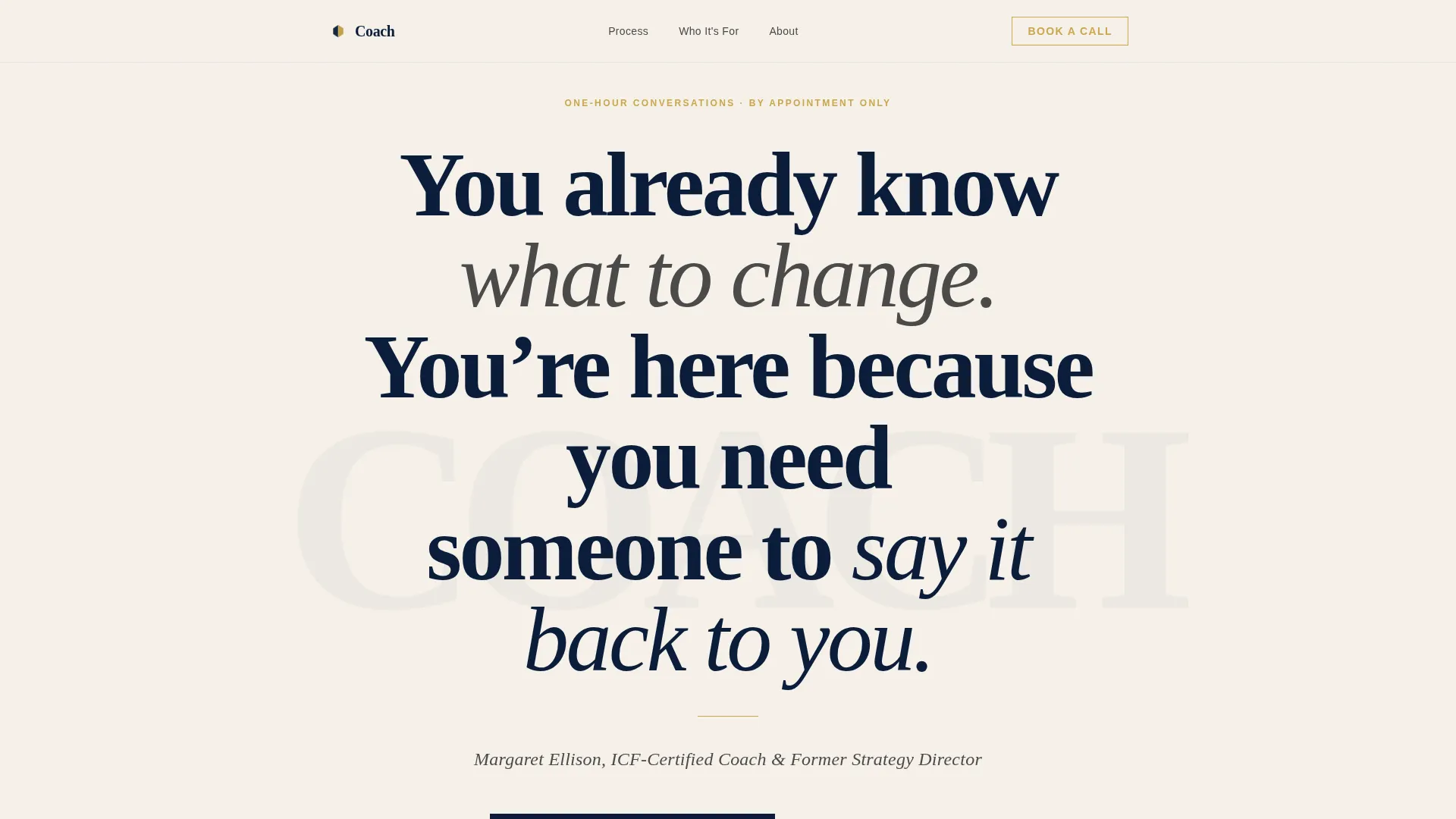 Life Coach Transparent Process & Comparison Website Template