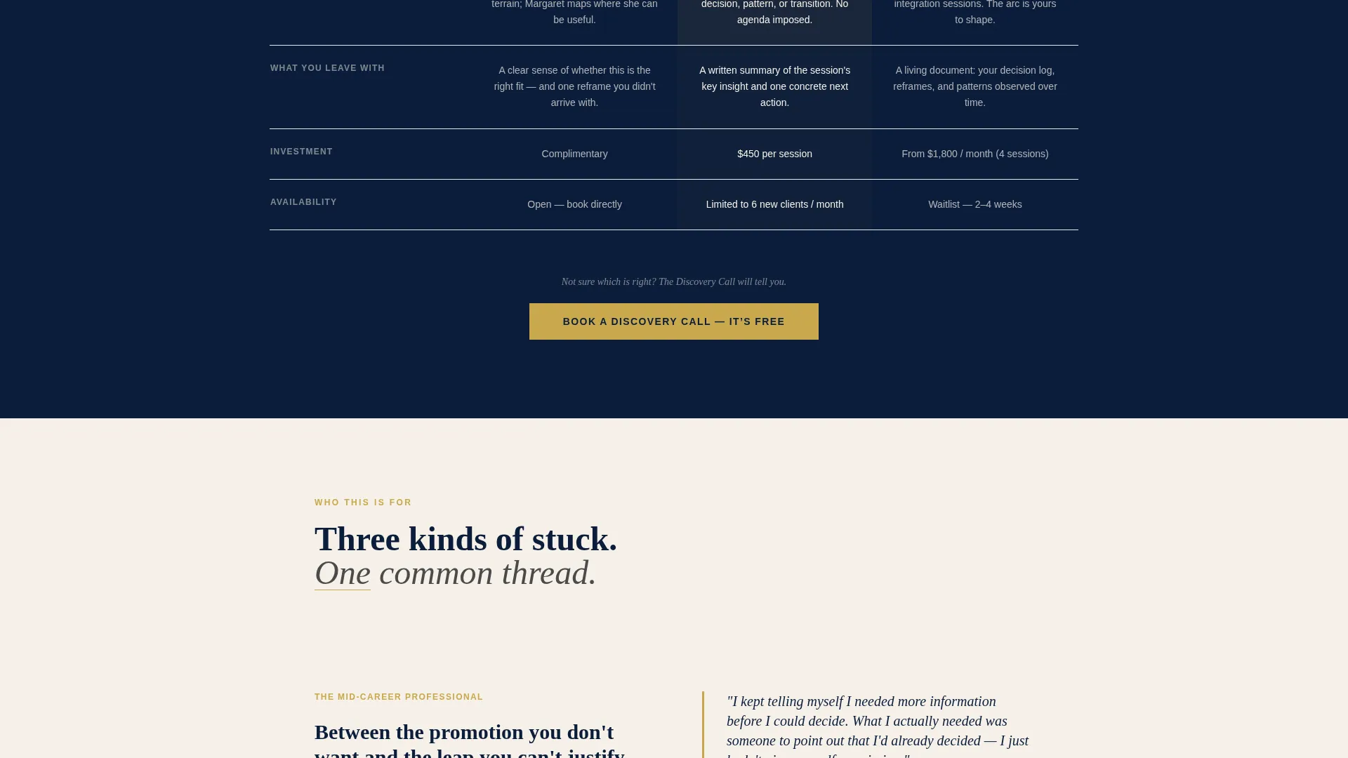 Life Coach Transparent Process & Comparison Website Template