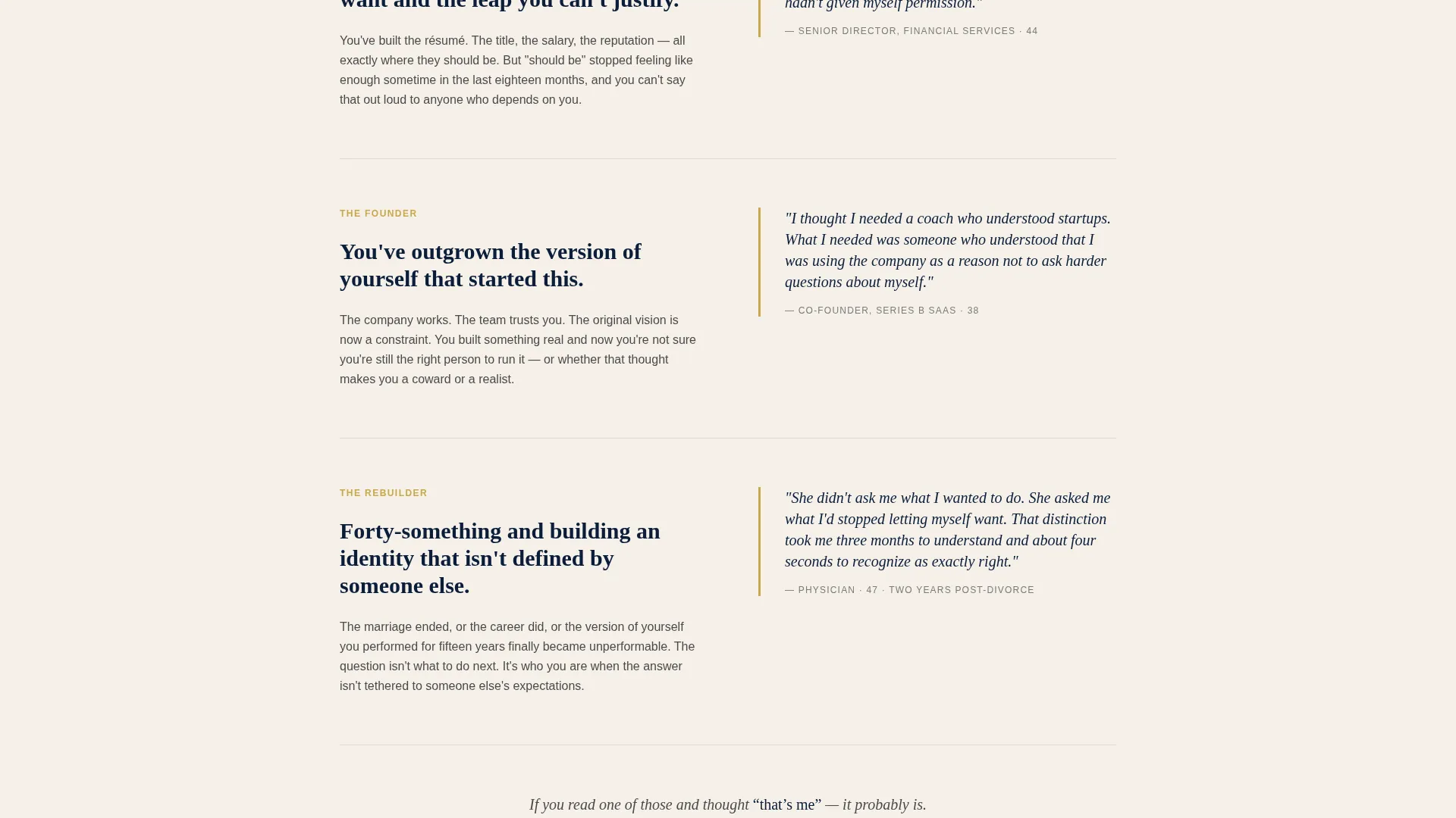 Life Coach Transparent Process & Comparison Website Template
