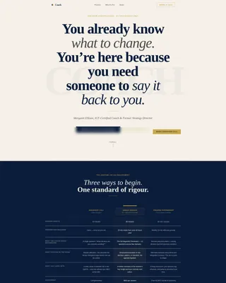 Life Coach Transparent Process & Comparison Website Template