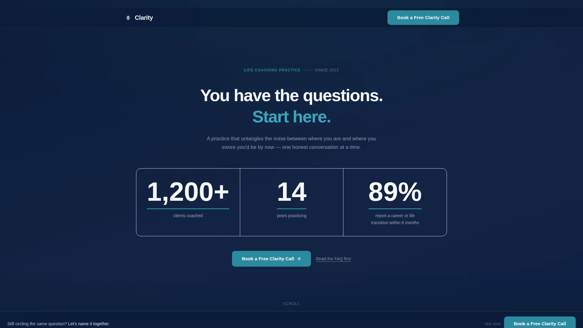 Life Coach Career Transition & Life Change Website Template