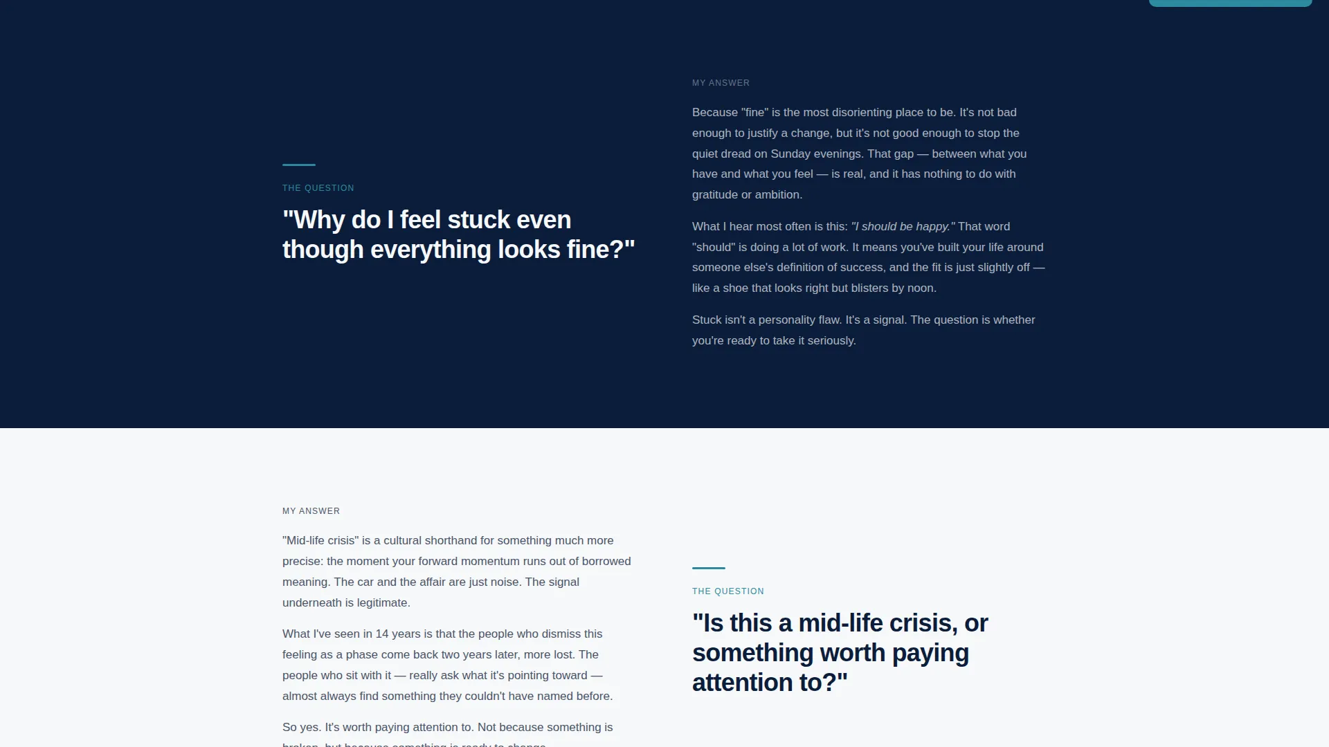 Life Coach Career Transition & Life Change Website Template