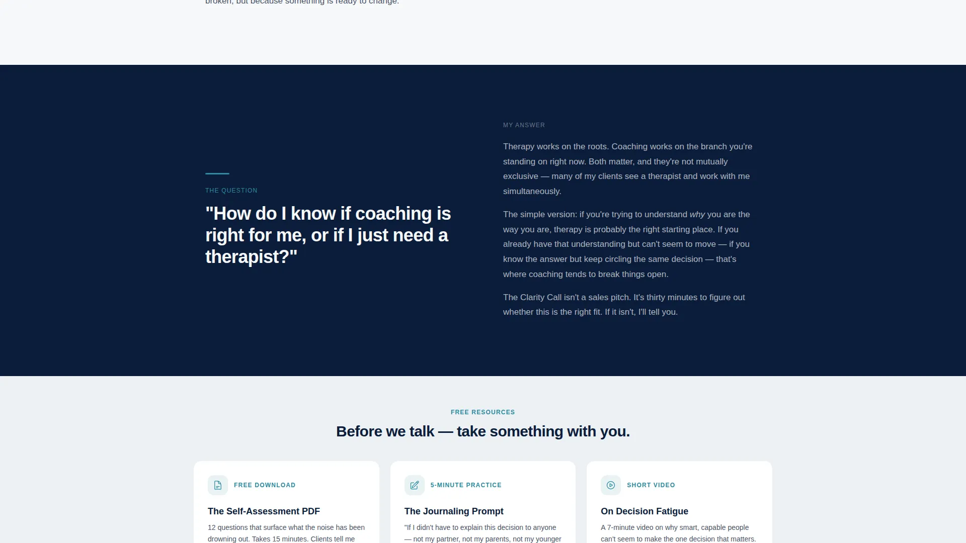 Life Coach Career Transition & Life Change Website Template