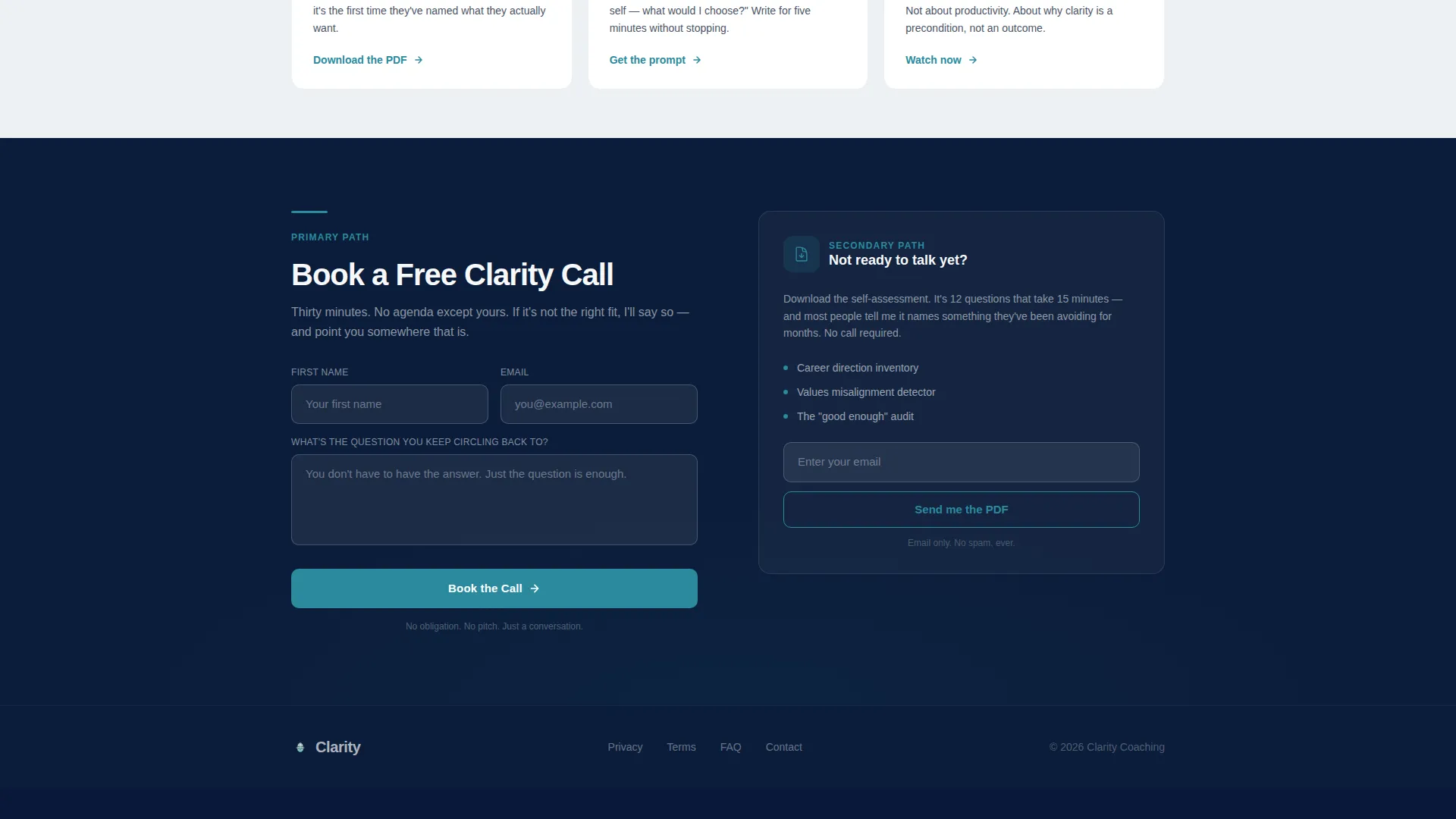 Life Coach Career Transition & Life Change Website Template
