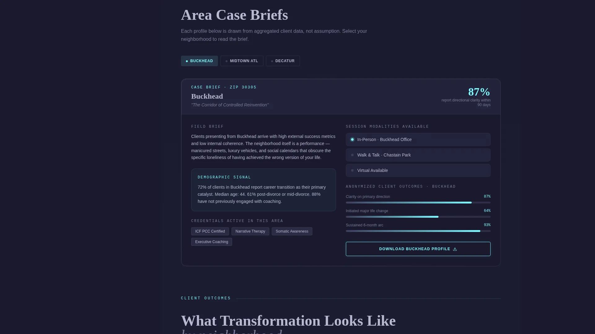 Local Neighbourhood Life Coach Location-Specific Website Template