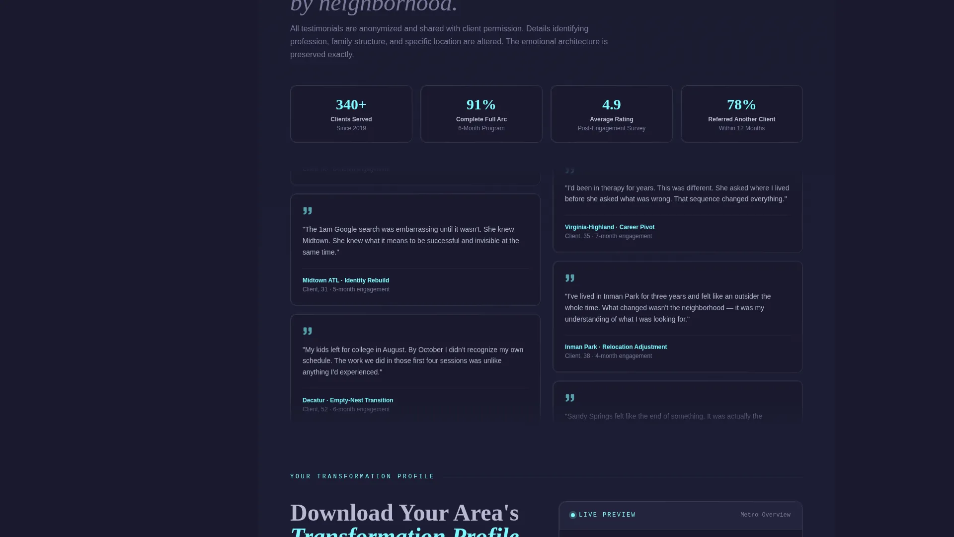 Local Neighbourhood Life Coach Location-Specific Website Template