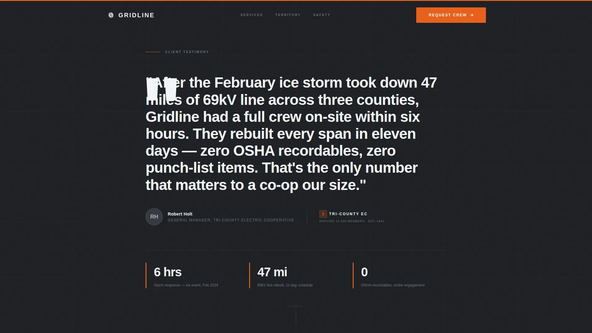 Lineworker (Power Line) Business Reviews Website Template