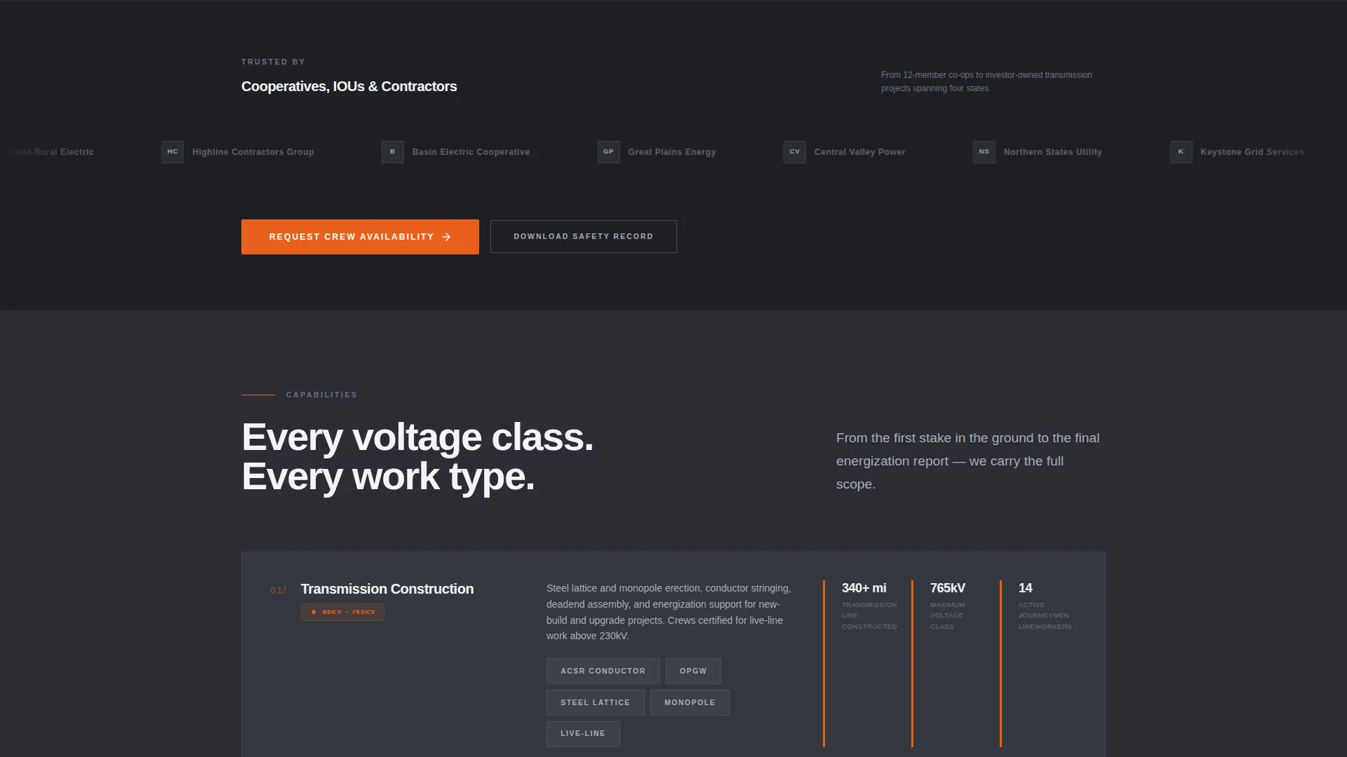 Lineworker (Power Line) Business Reviews Website Template