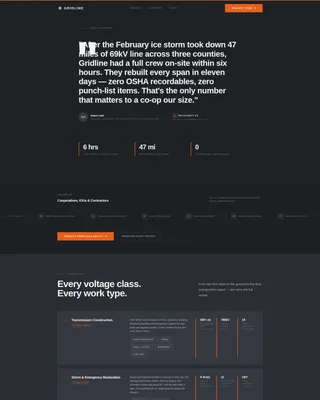 Lineworker (Power Line) Business Reviews Website Template