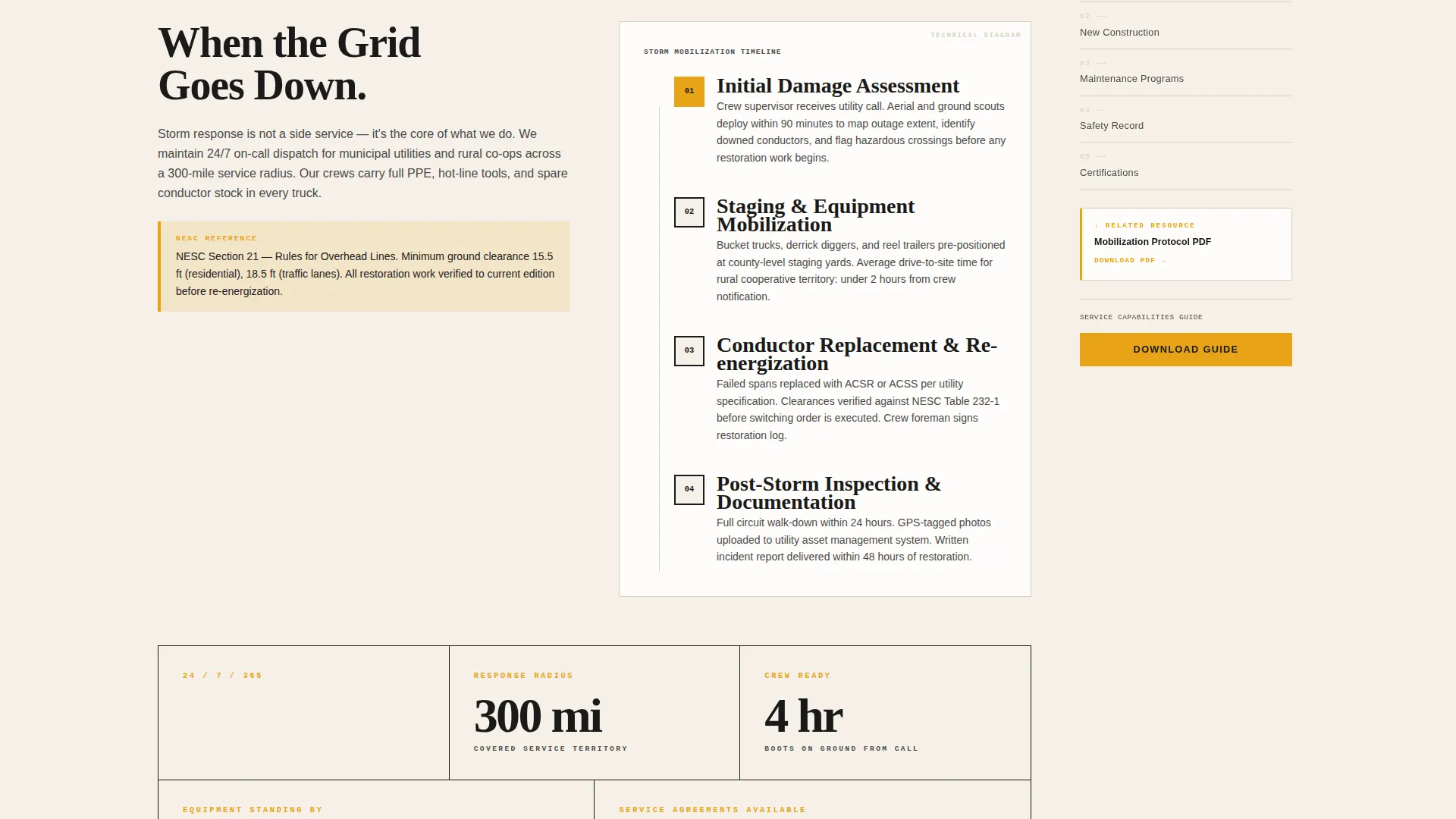 Lineworker (Power Line) Business Professional Website Template