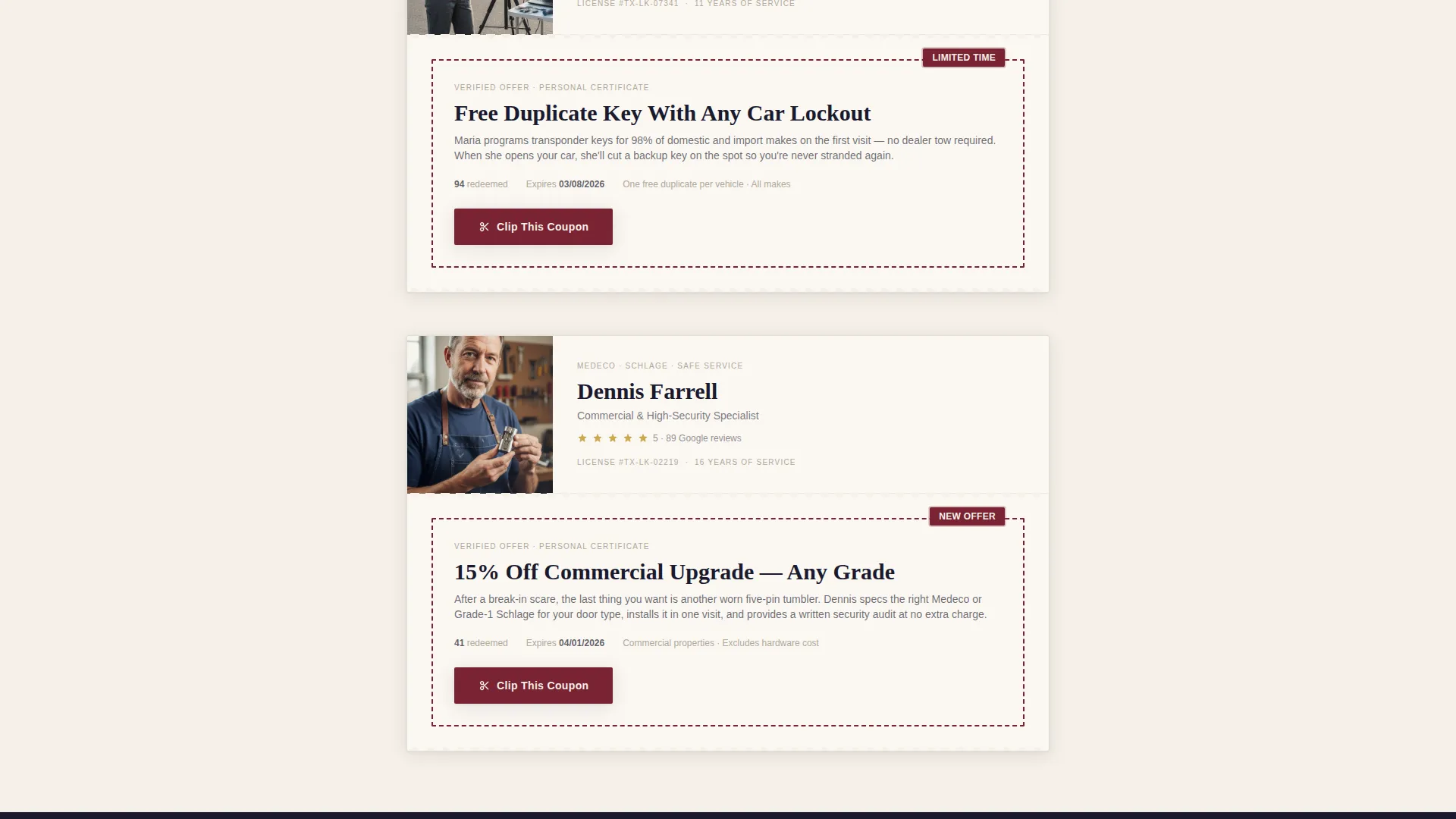 Specialist Locksmith Marketing Professional Website Template