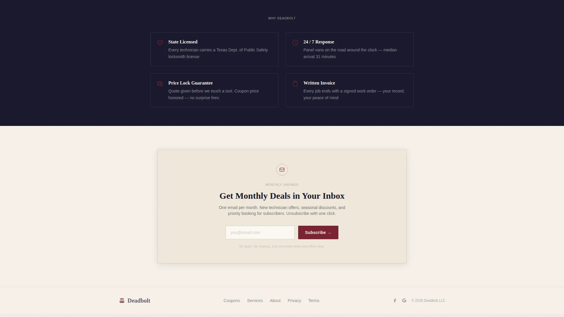 Specialist Locksmith Marketing Professional Website Template