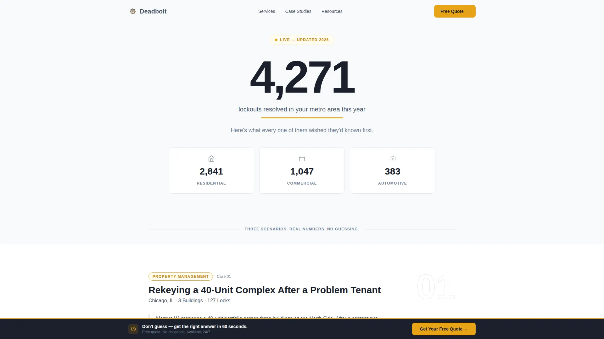 Locksmith Portfolio Website Template