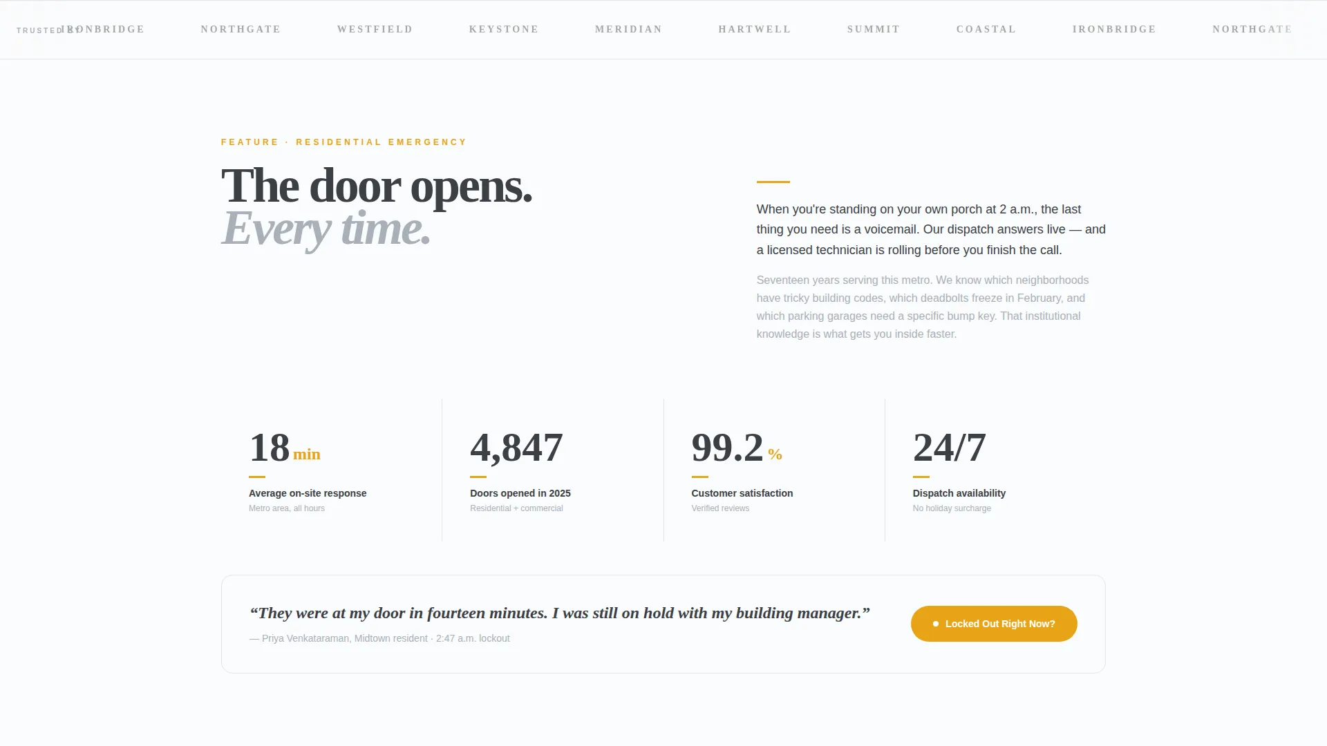 Specialist Locksmith Marketing Appointment Booking Website Template