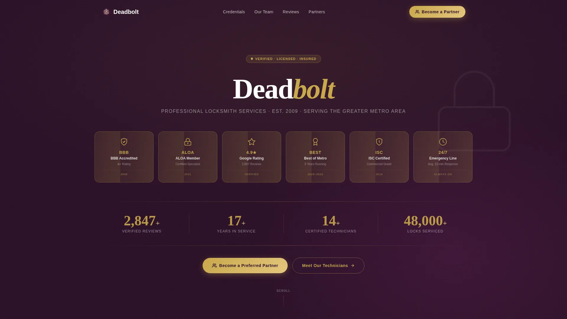 Licensed Security Services Landing Page Template