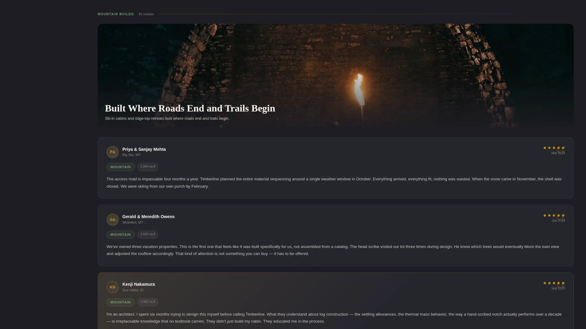 Log Home Builder Business Reviews Website Template