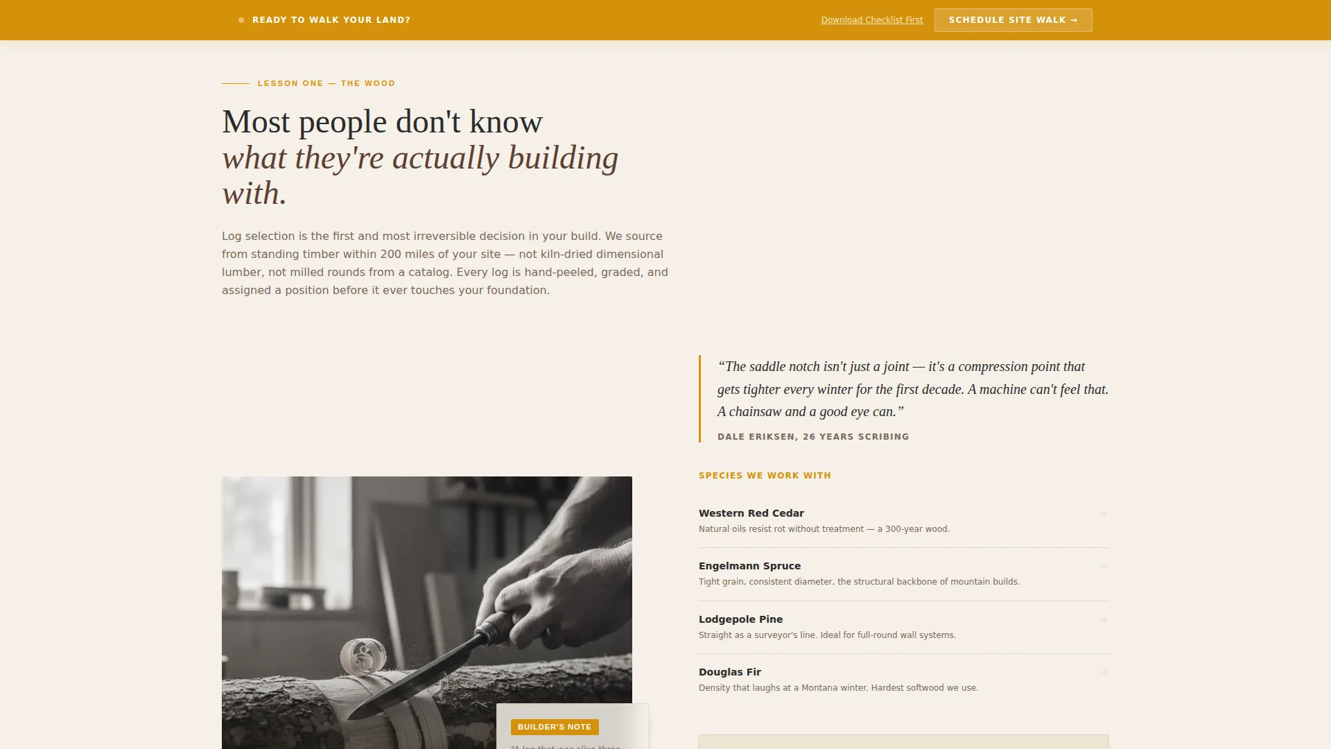 Log Home Builder Business Specialist Reviews Website Template