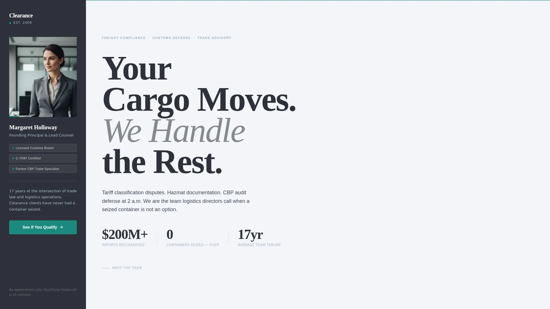 Logistics Consulting Specialist Booking Website Template